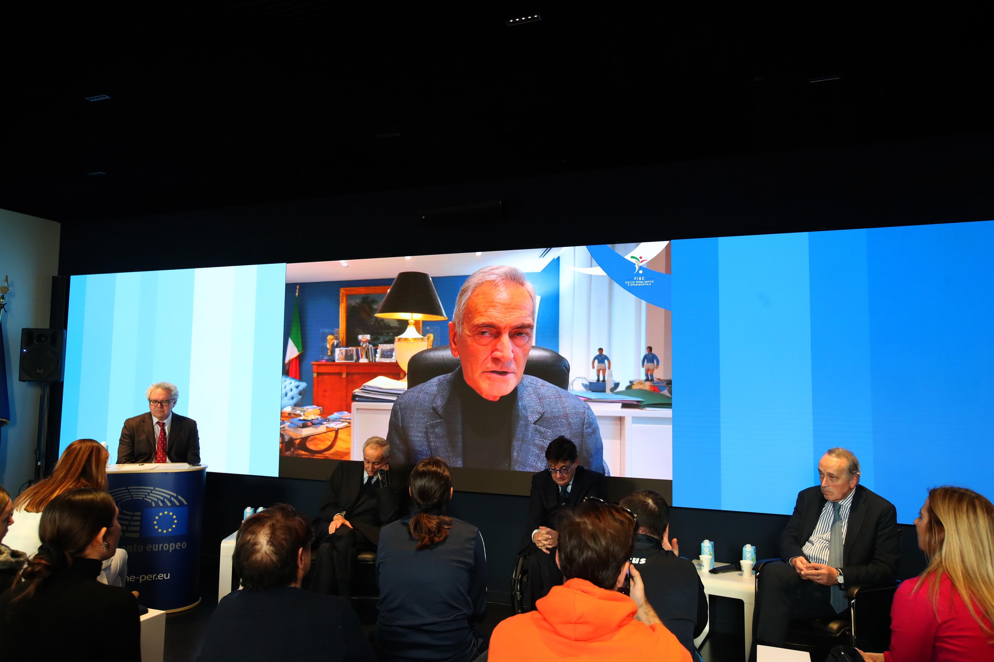 ROME, ITALY - DECEMBER 01: FIGC DCPS press conference at Europa Experience on December 01, 2023 in Rome, Italy. (Photo by Paolo Bruno/Getty Images)