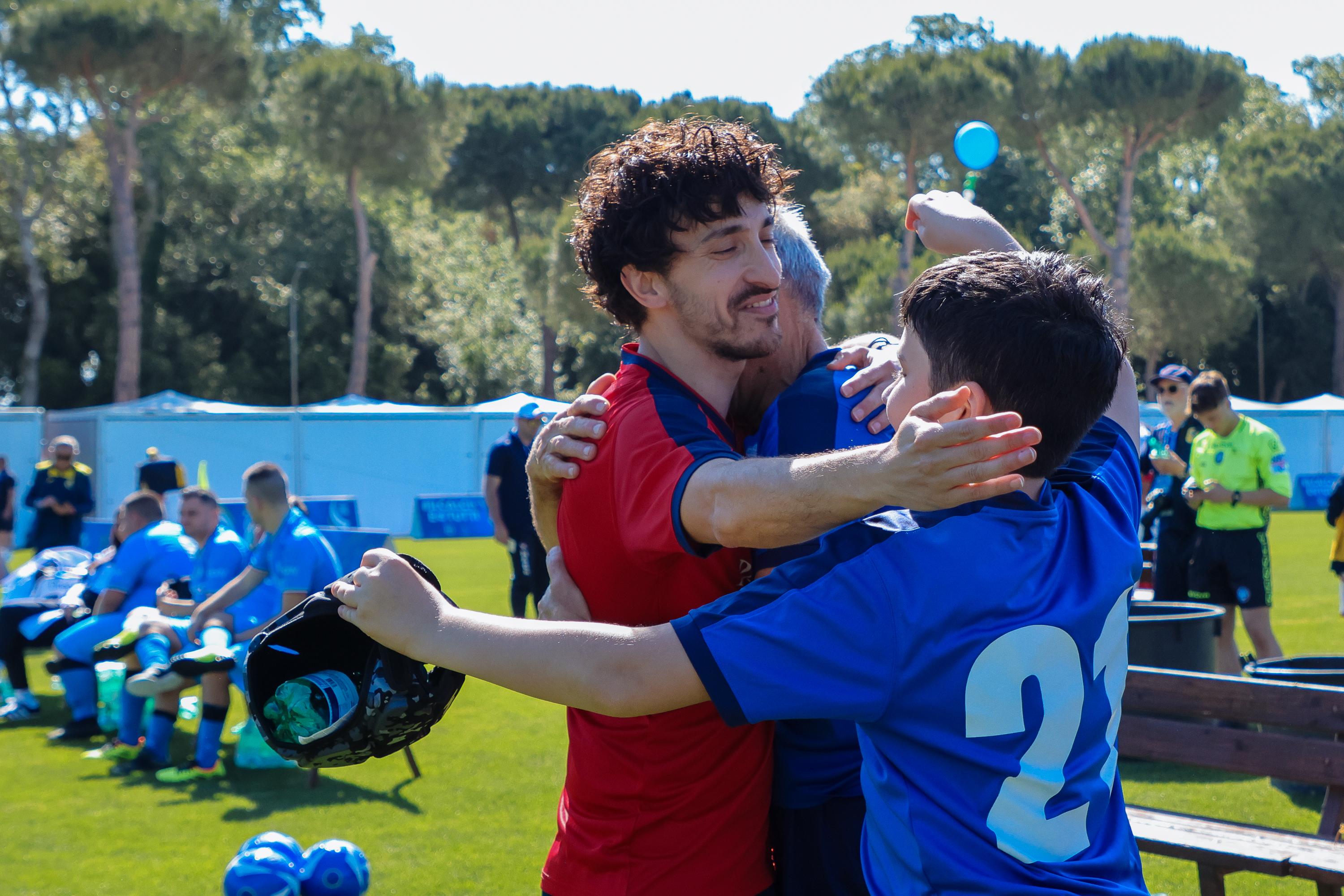 TIRRENIA, ITALY - MAY 18: Player celebrates after scoring goal during match of National Final DCPS FIGC at Centro di Preparazione Olimpica on May 18, 2024 in Tirrenia, Italy. (Photo by Fabio Patamia/Getty Images)