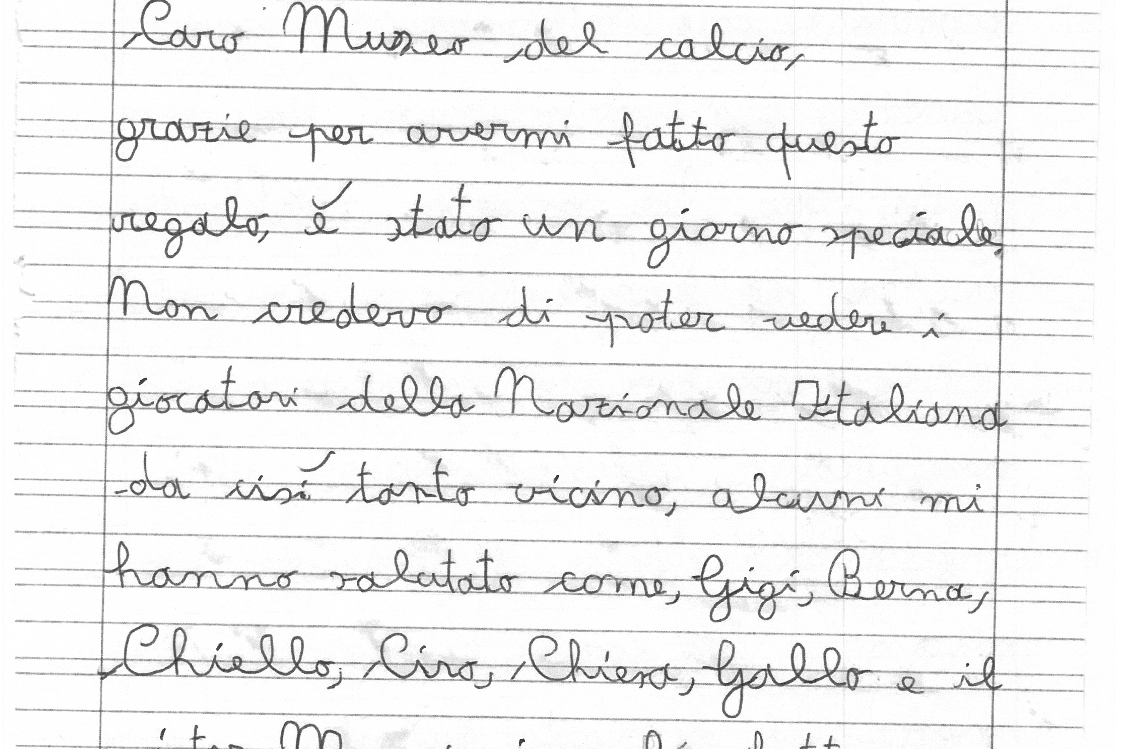 Al Museo del Calcio è arrivata una lettera speciale