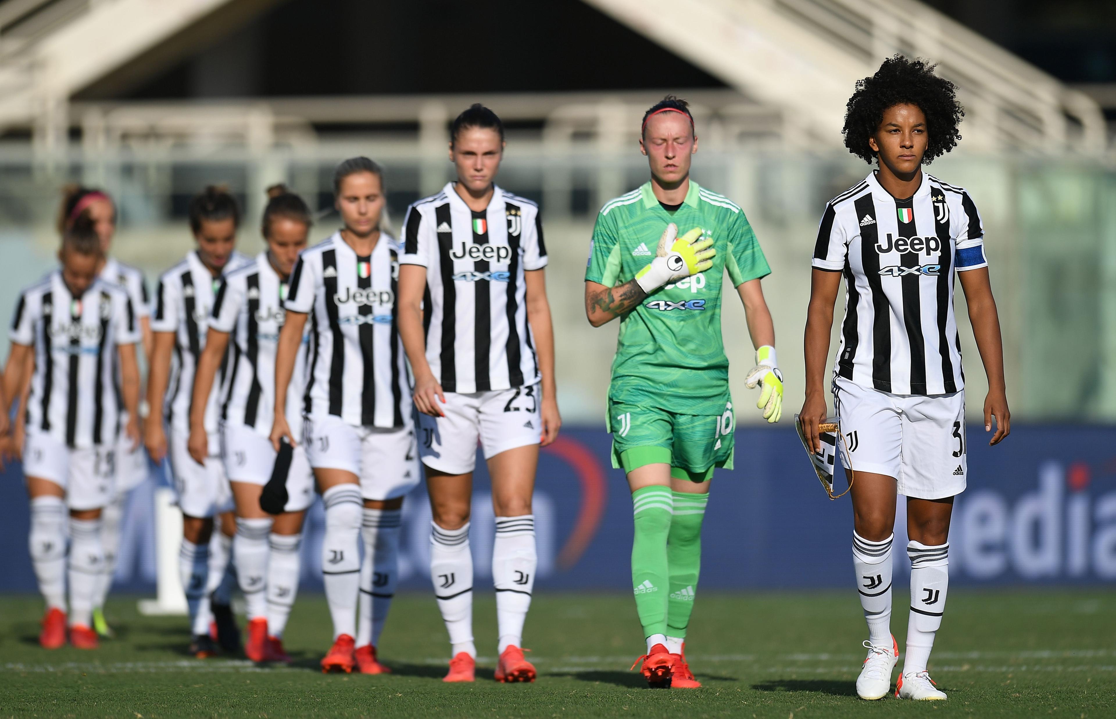 FLORENCE, ITALY - SEPTEMBER 05: Sara Gama of Juventus wome of Juventus women lo during the Women Serie A match between ACF Fiorentina and Juventus at Artemio Franchi on September 05, 2021 in Florence, Italy. (Photo by Alessandro Sabattini/Getty Images)