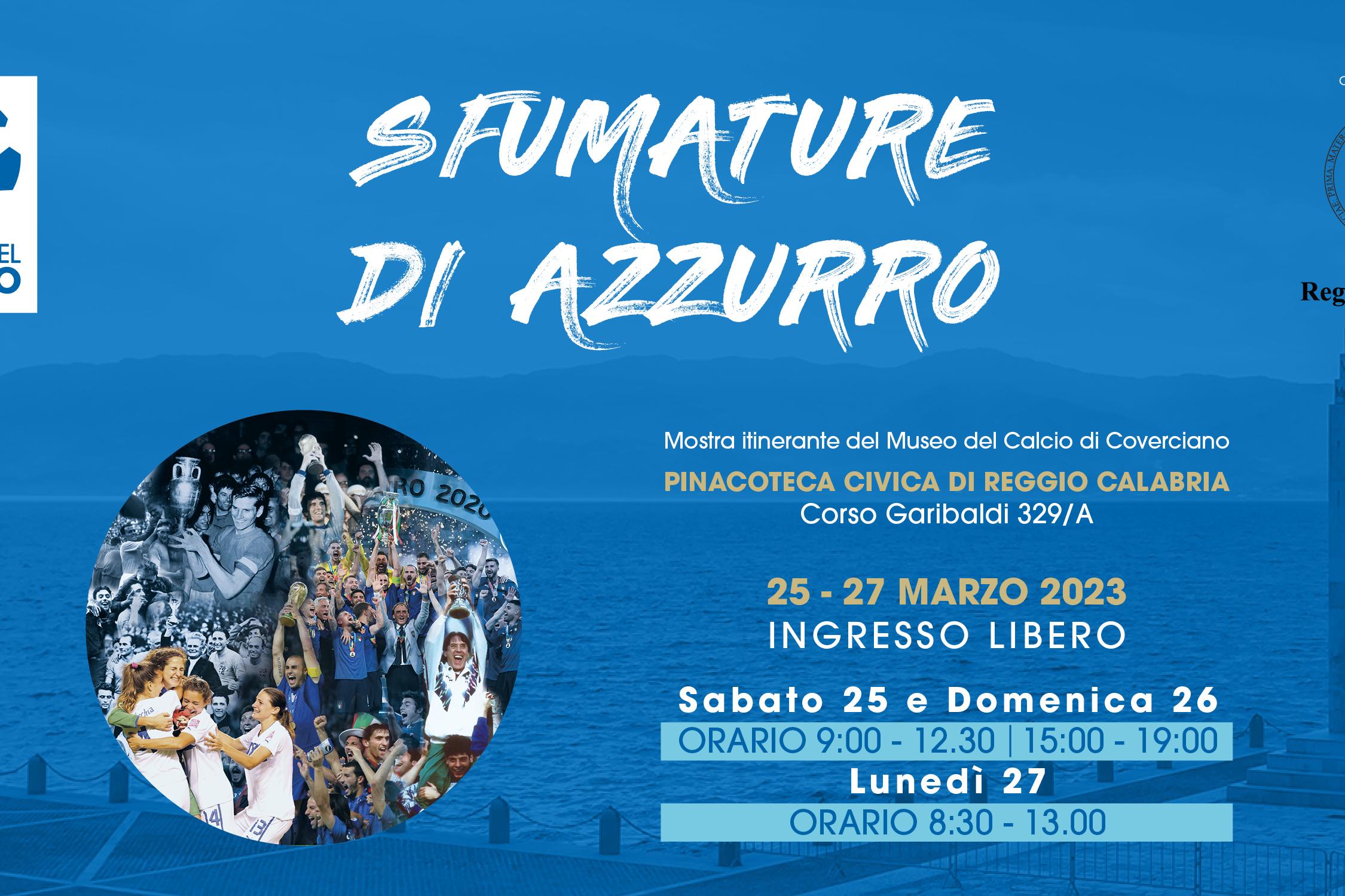 'Sfumature di Azzurro' presentata a Reggio Calabria la mostra itinerante del Museo del Calcio. Ingresso gratuito alla Pinacoteca Civica