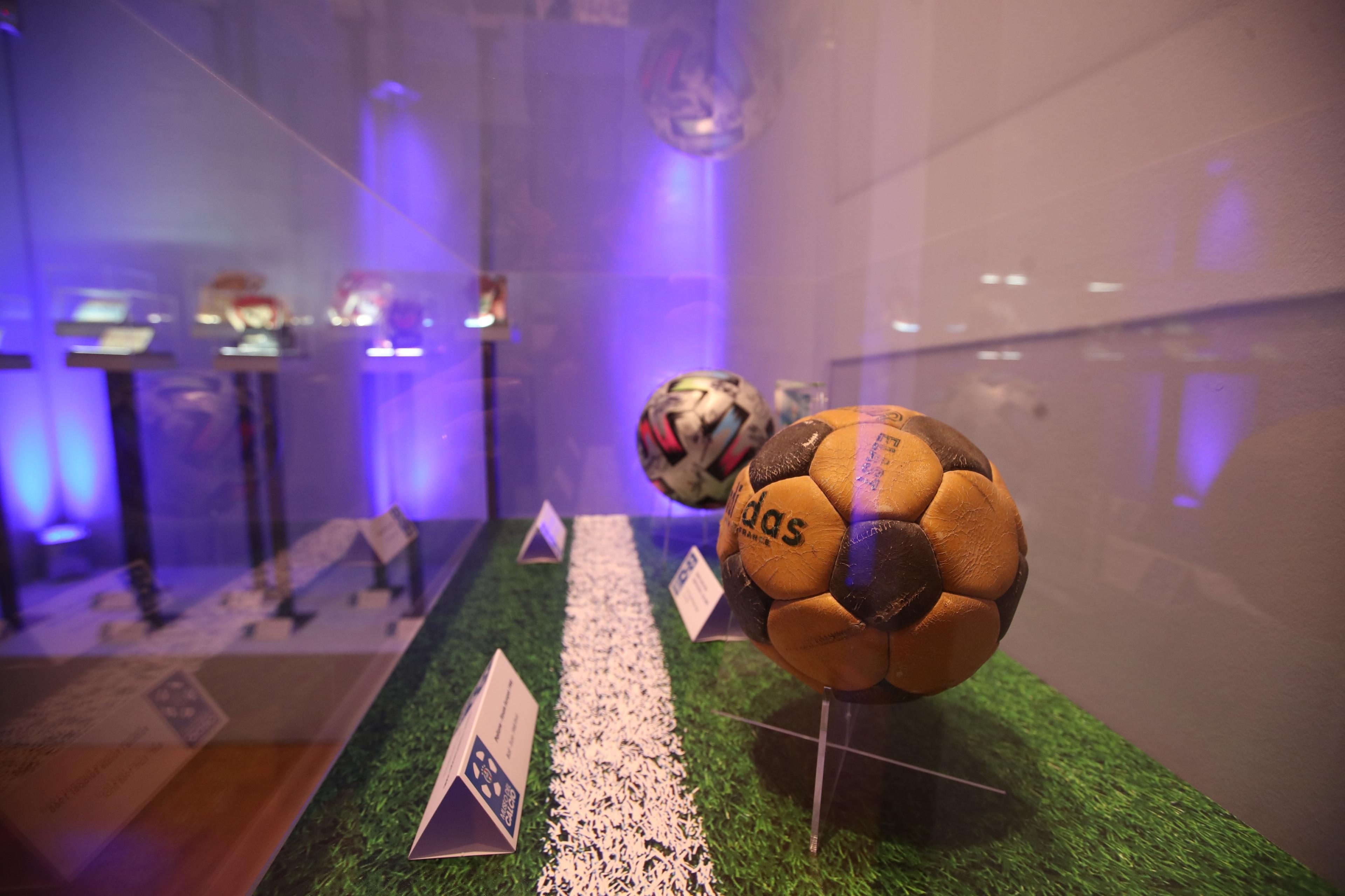 ROME, ITALY - NOVEMBER 16: A general view of FIGC 'Sfumature Di Azzurro' exhibition at Museo Napoleonico on November 16, 2023 in Rome, Italy. (Photo by Paolo Bruno/Getty Images)