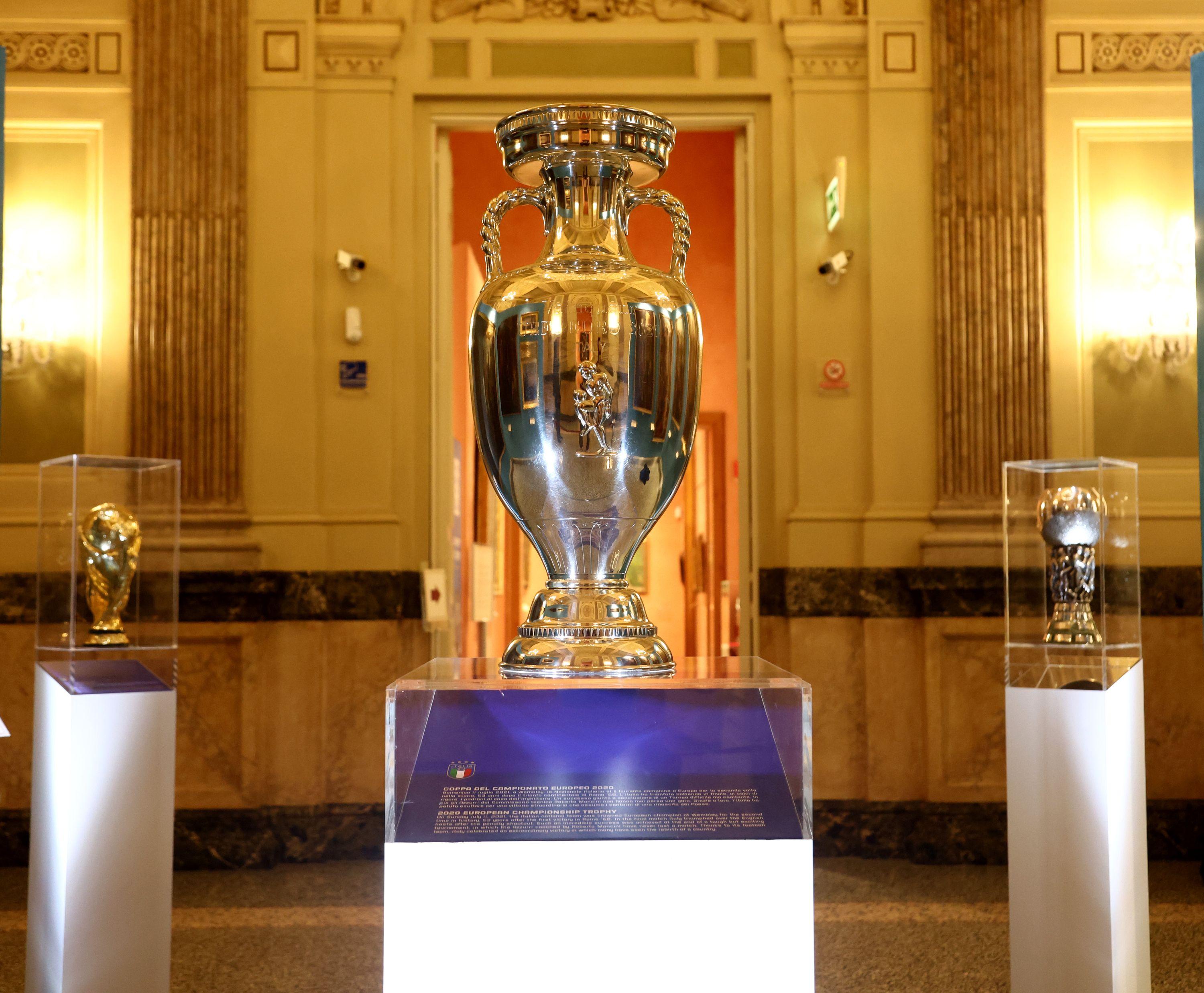 REGGIO CALABRIA, ITALY - MARCH 25: FIGC Museum Memorabilia dipslayed in Pinacoteca Civica on March 25, 2023 in Reggio Calabria, Italy. (Photo by Maurizio Lagana/Getty Images)