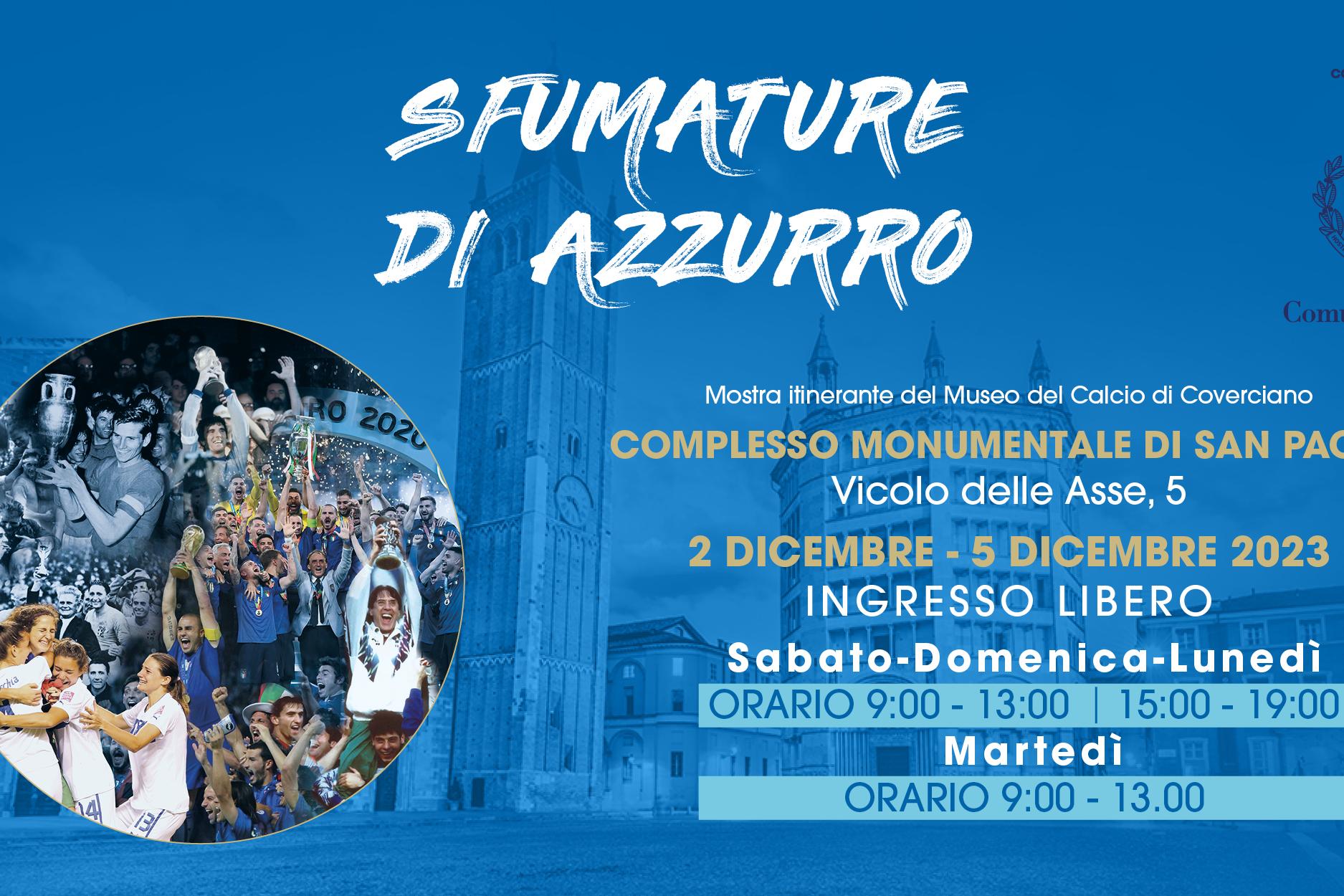 ‘Sfumature di azzurro’ fa tappa a Parma: dal 2 al 5 dicembre la mostra itinerante del Museo del Calcio