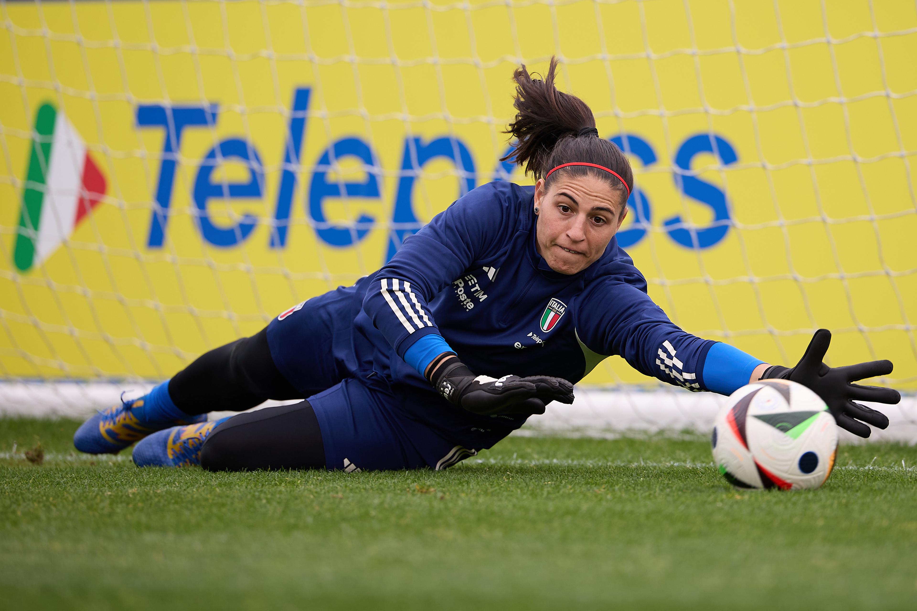 FLORENCE, ITALY - APRIL 01: Rachele Baldi of Italy during Italy Women Training Session at Centro Tecnico Federale di Coverciano on April 01, 2025 in Florence, Italy. (Photo by Emmanuele Ciancaglini/FIGC via Getty Images)