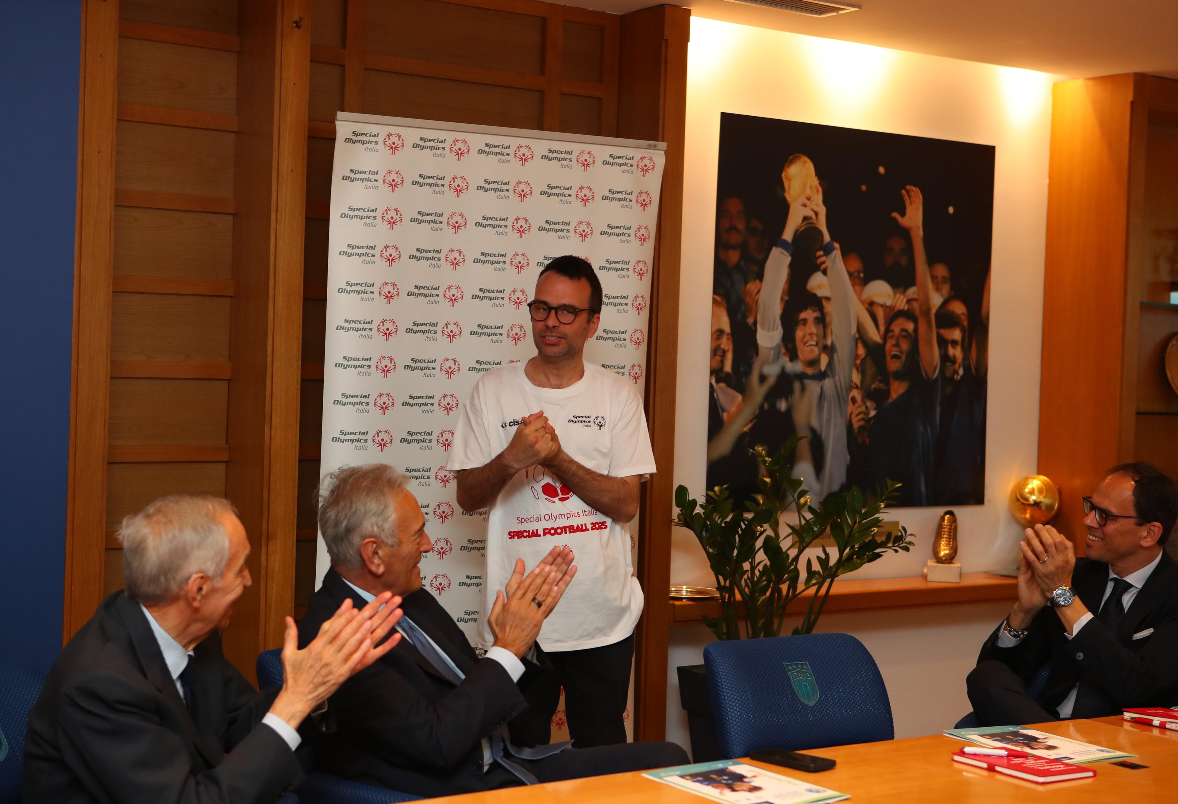 ROME, ITALY - MAY 14: the Special Olympics summer activities presentation on May 14, 2025 in Rome, Italy. (Photo by Paolo Bruno - FIGC/FIGC via Getty Images)