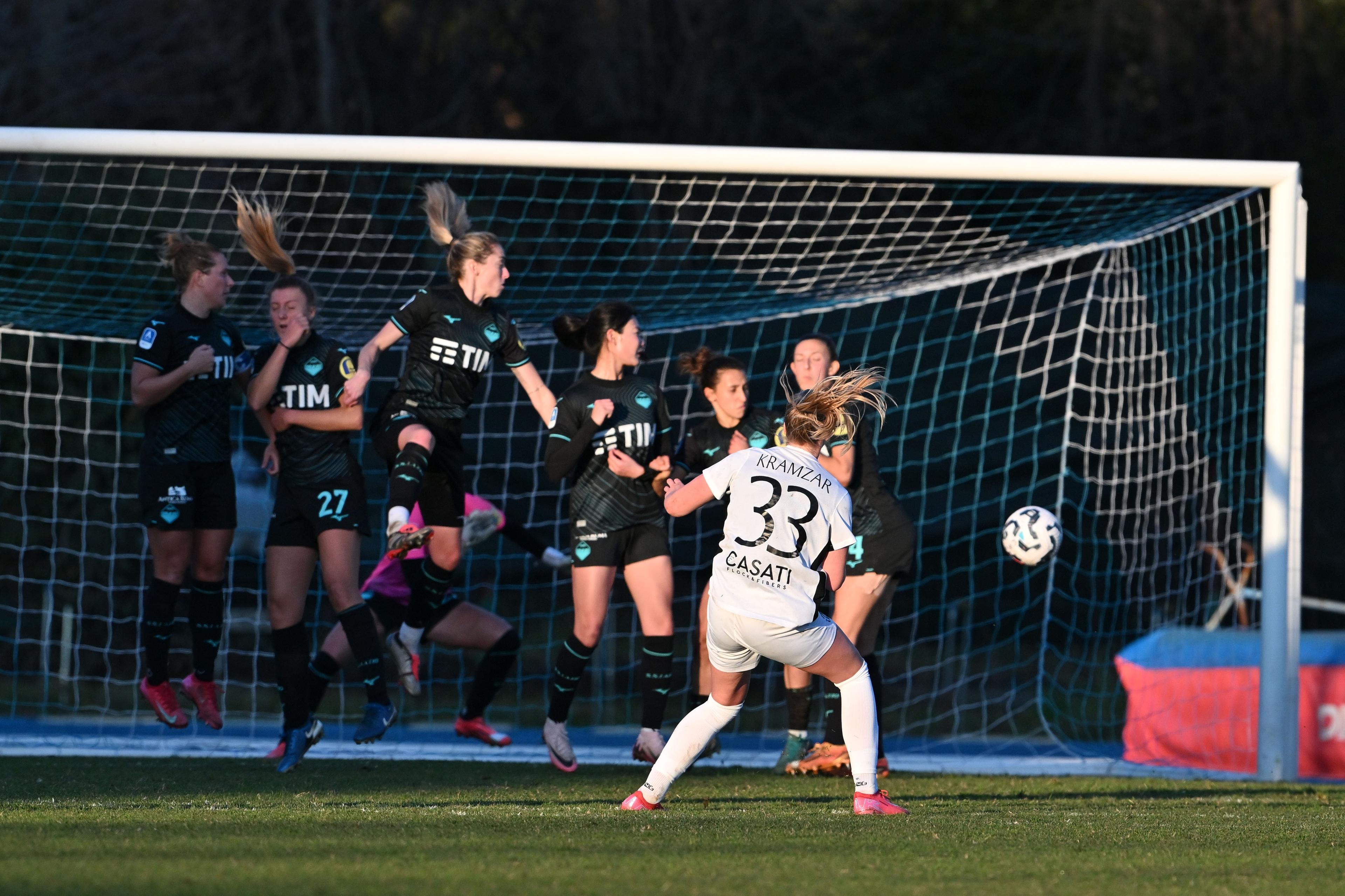 Zara Kramzar (Como Women) ; February 02; 2025 - Football : Italian championship 2024 2025 Femminile ; 17°Day ; match between Como Women 1-2 Lazio Women at Ferruccio Trabattoni Stadium ; Seregno, Italy; goal 1-2 ;( photo by aicfoto)(ITALY) [0855]