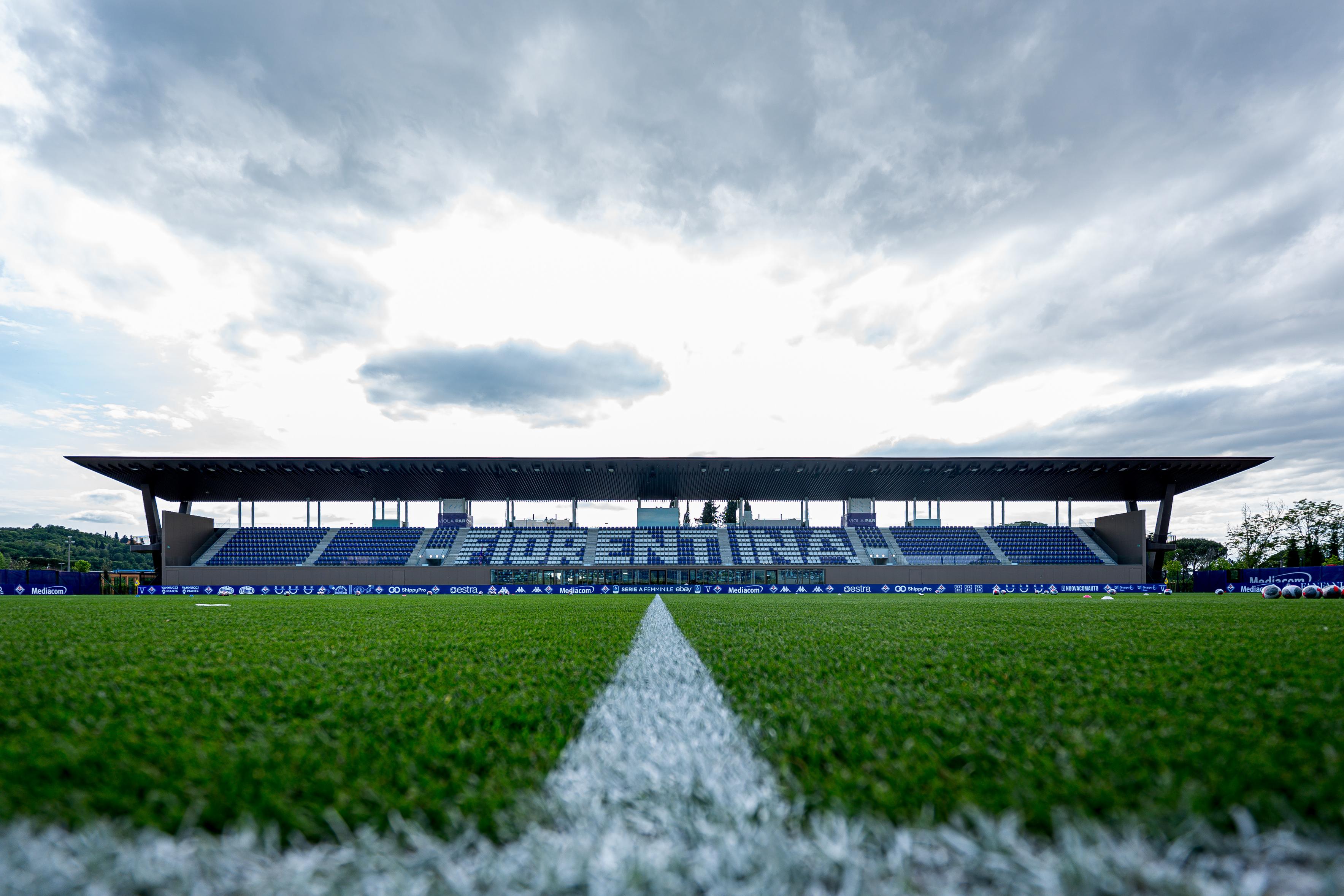 FLORENCE, ITALY - MAY 6: A general view of the stadium prior to kick-off in the Women Serie A Playoffs match between ACF Fiorentina and Juventus at Viola Park on May 6, 2024 in Florence, Italy. (Photo by Simone Arveda/Getty Images)
