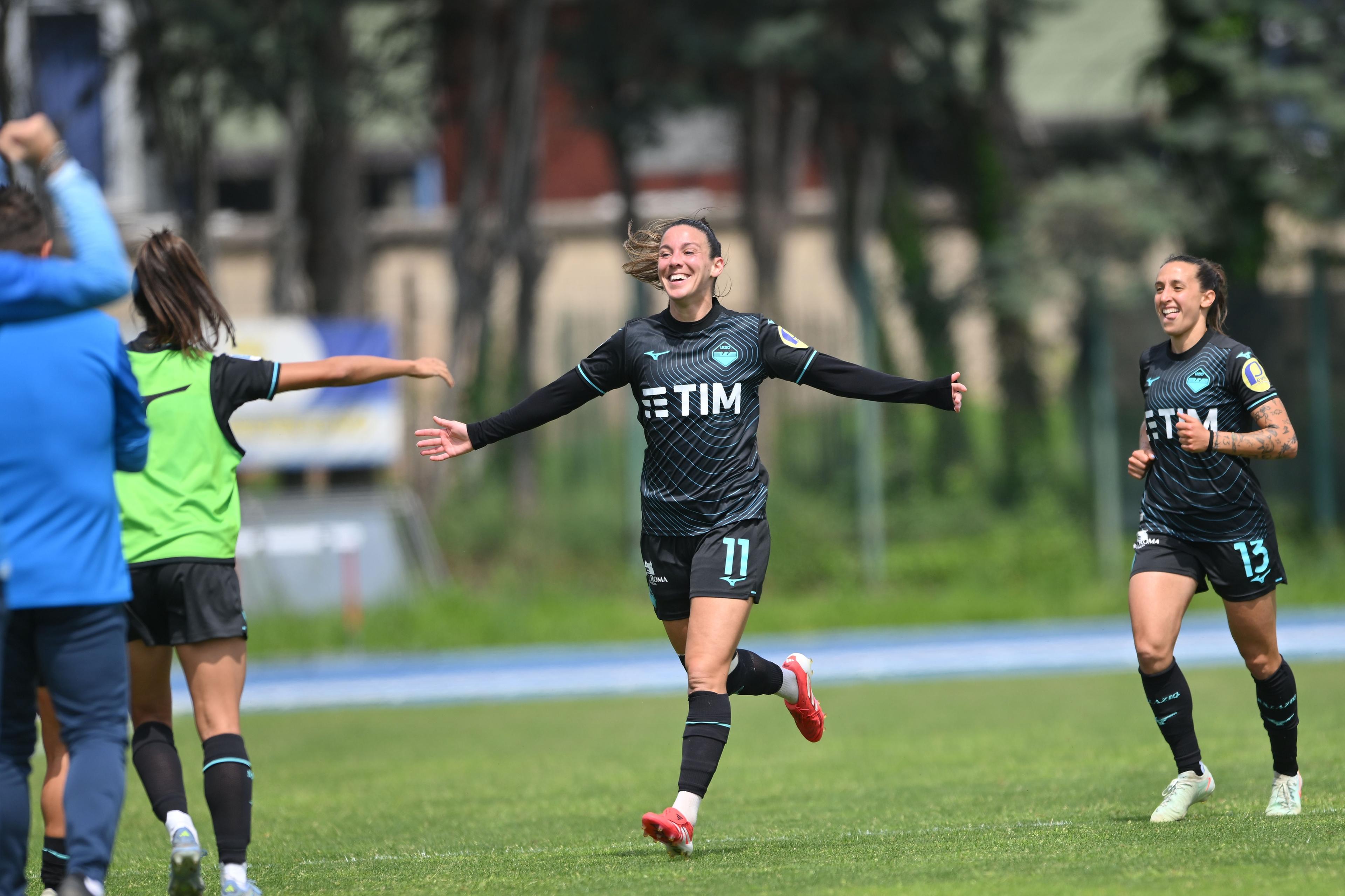 Clarisse Le Bihan (Lazio Women)Elisabetta Oliviero (Lazio Women) ; April 27; 2025 - Football : Italian championship 2024 2025 Femminile ; 26°Day; match between Como Women 0-4 Lazio Women at Ferruccio Trabattoni Stadium ; Seregno, Italy; ;( photo by aicfoto)(ITALY) [0855]