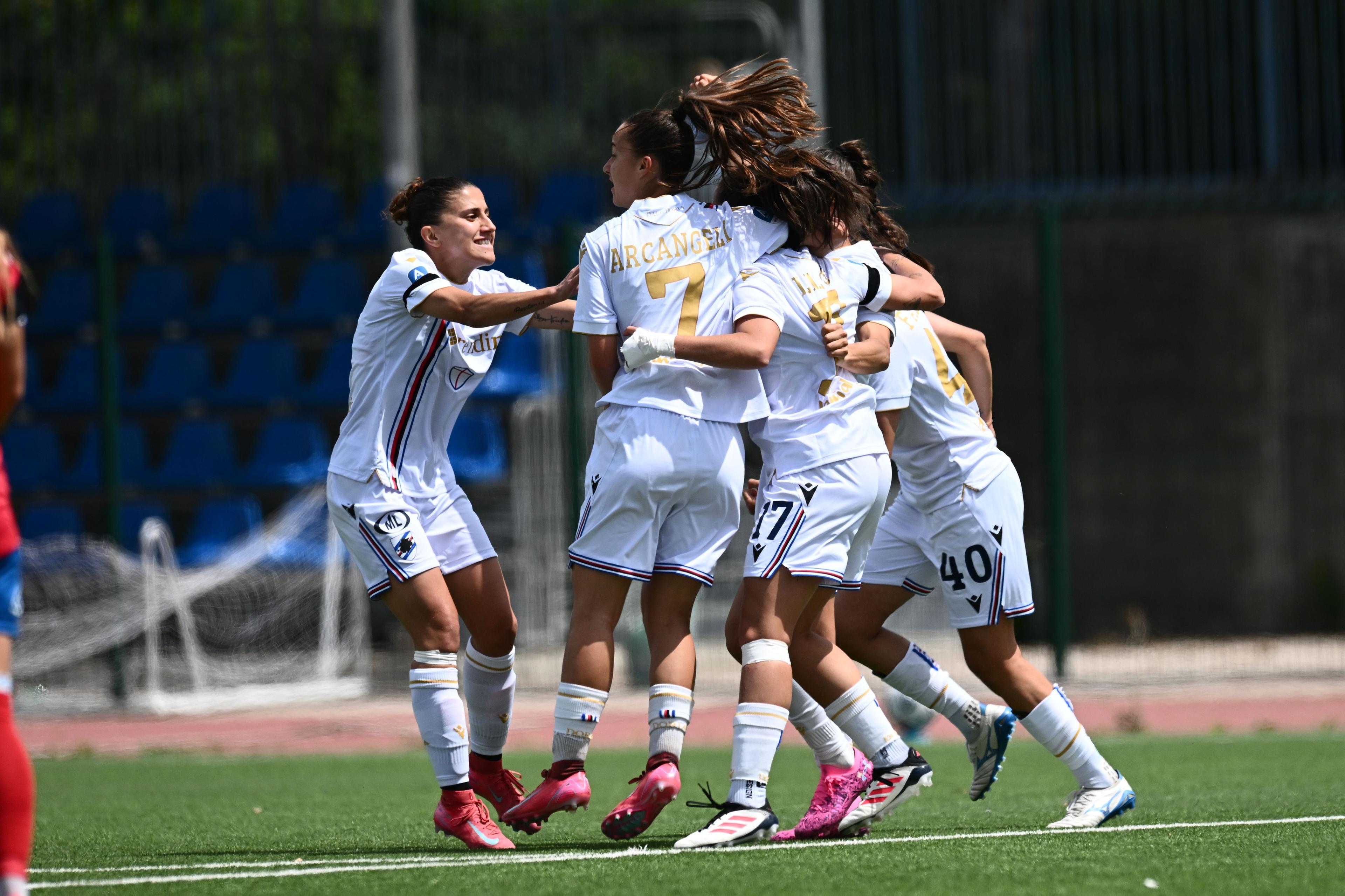 Marta Llopis Álvarez (Sampdoria Women) ; April 12; 2025 - Football : Italian championship 2024 2025 Femminile ; 24°Day; match between Napoli Women 2-1 Sampdoria Women at Giuseppe Piccolo Stadium ; Napoli, Italy; ;( photo by aicfoto)(ITALY) [0855]