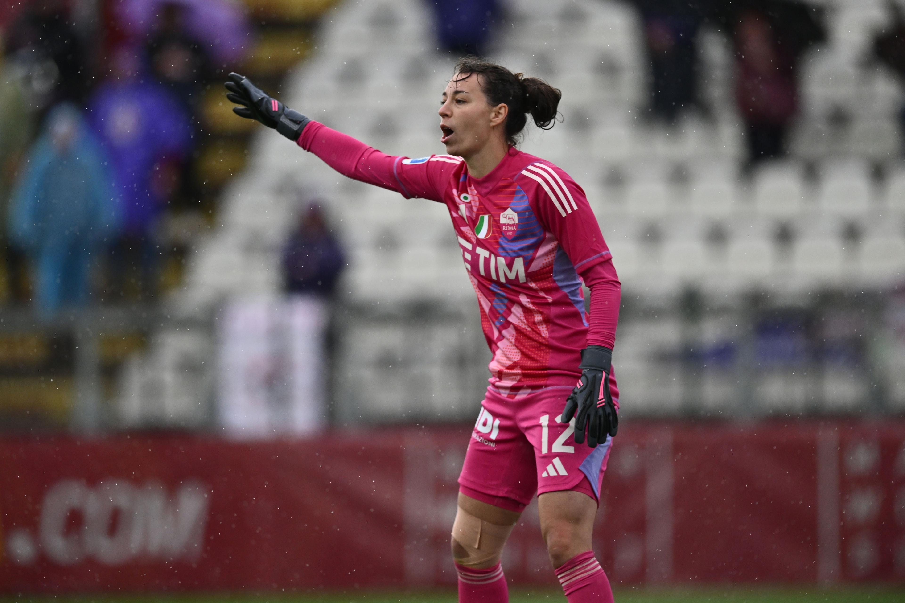 Camelia Ceasar (Roma Women) ; March 29; 2025 - Football : Italian championship 2024 2025 Femminile ; 9°Day ; match between Roma Women 2-0 Fiorentina Women at Tre Fontane Stadium ; Roma, Italy; ;( photo by aicfoto)(ITALY) [0855]