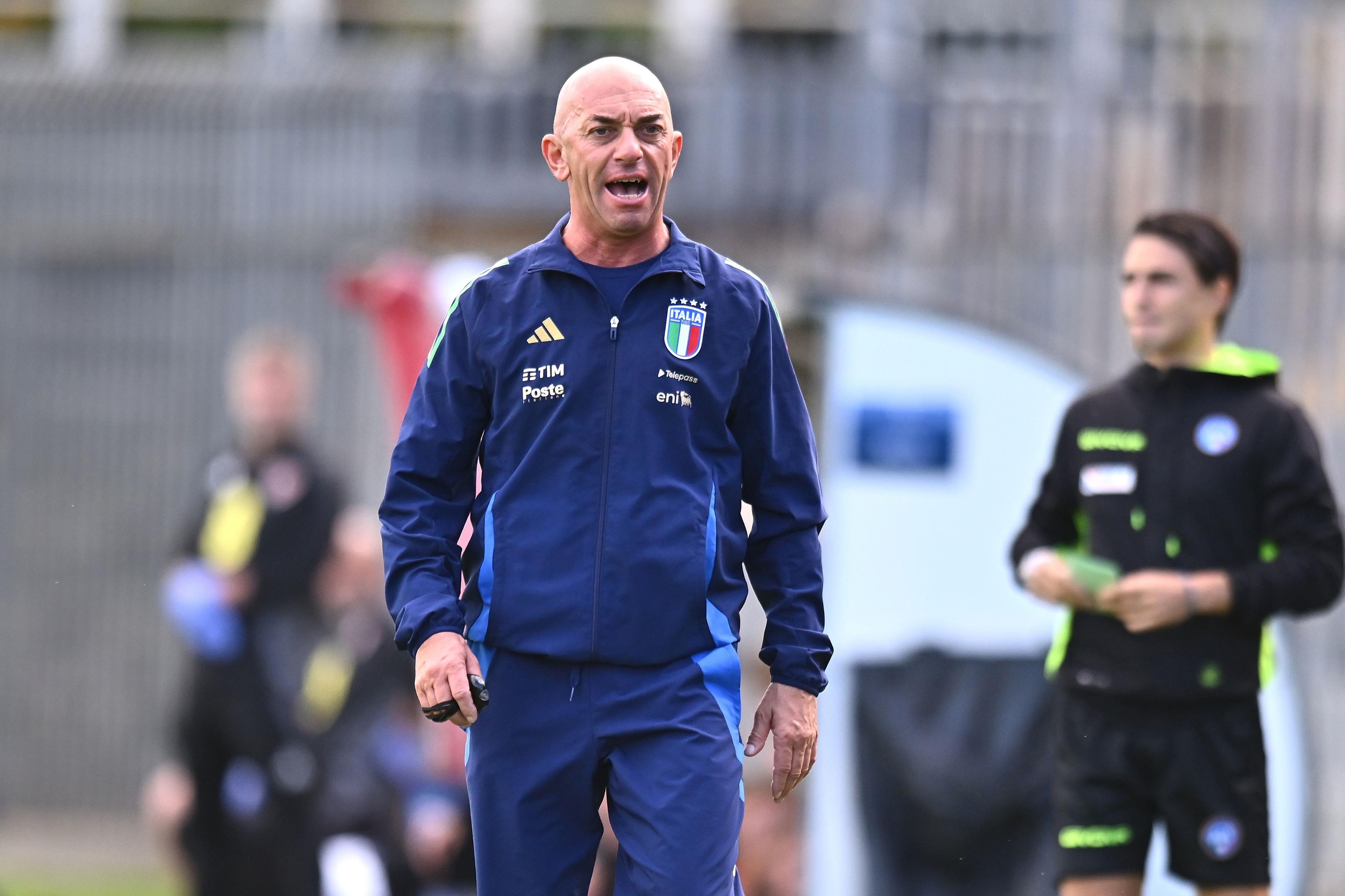RAVENNA, ITALY - OCTOBER 10: Alberto Bollini head coach of Italy U19 during the International Friendly match between Italy U19 and Wales U19 at Stadio Benito Stirpe on October 10, 2024 in Frosinone, Italy. (Photo by FIGC/FIGC via Getty Images)