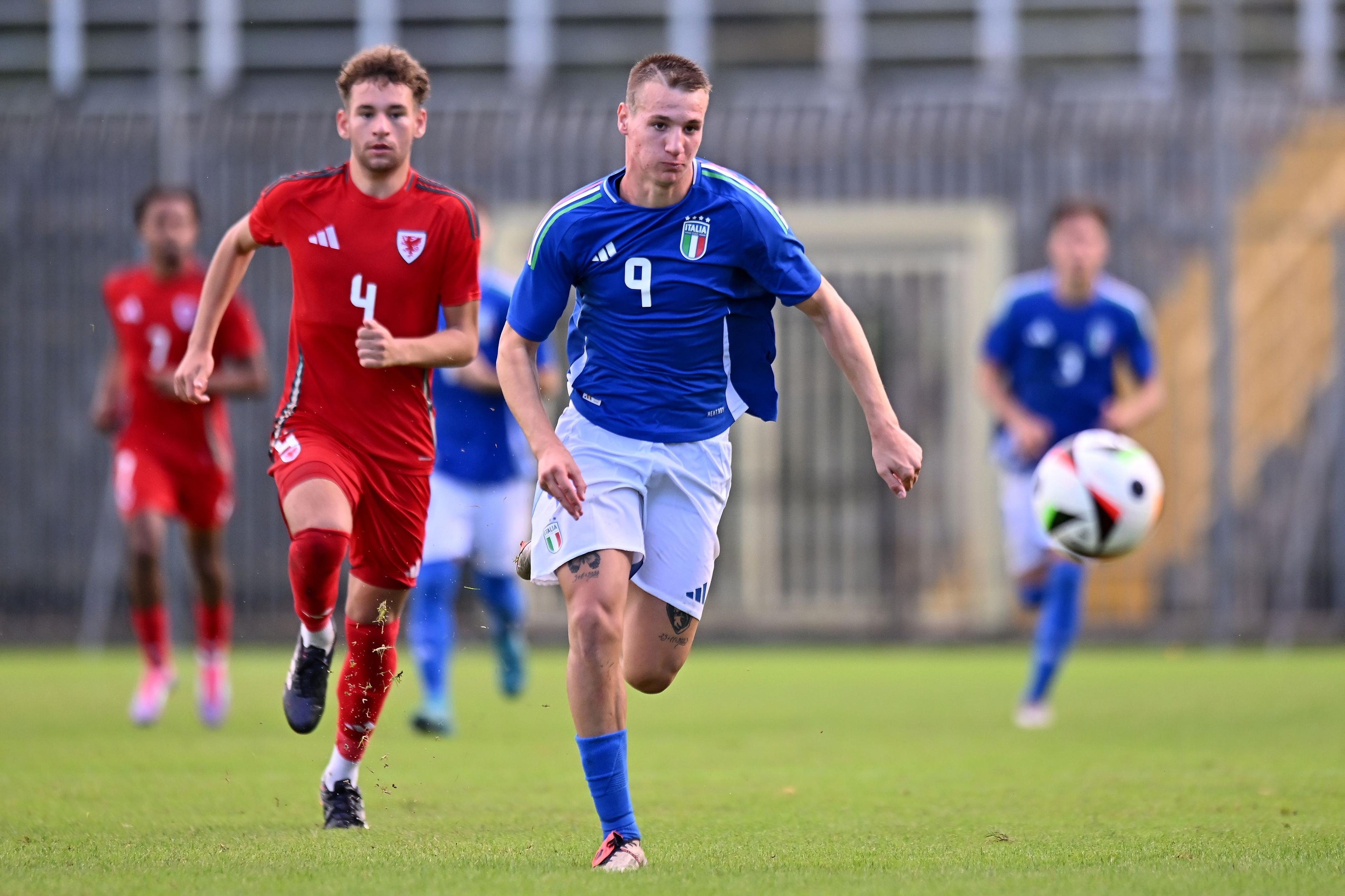 RAVENNA, ITALY - OCTOBER 10: Francesco Camarda of Italy U19 during the International Friendly match between Italy U19 and Wales U19 at Stadio Benito Stirpe on October 10, 2024 in Frosinone, Italy. (Photo by FIGC/FIGC via Getty Images)