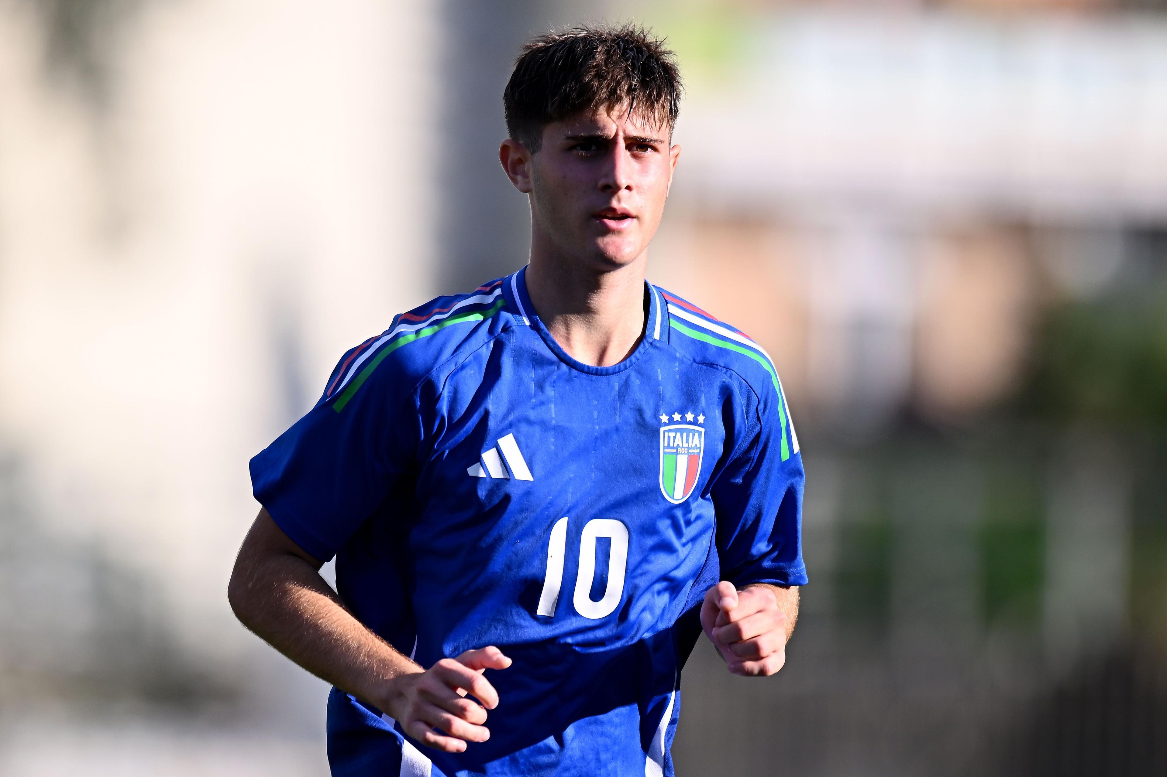 RAVENNA, ITALY - OCTOBER 10: Mattia Liberali of Italy U19 during the International Friendly match between Italy U19 and Wales U19 at Stadio Benito Stirpe on October 10, 2024 in Frosinone, Italy. (Photo by FIGC/FIGC via Getty Images)