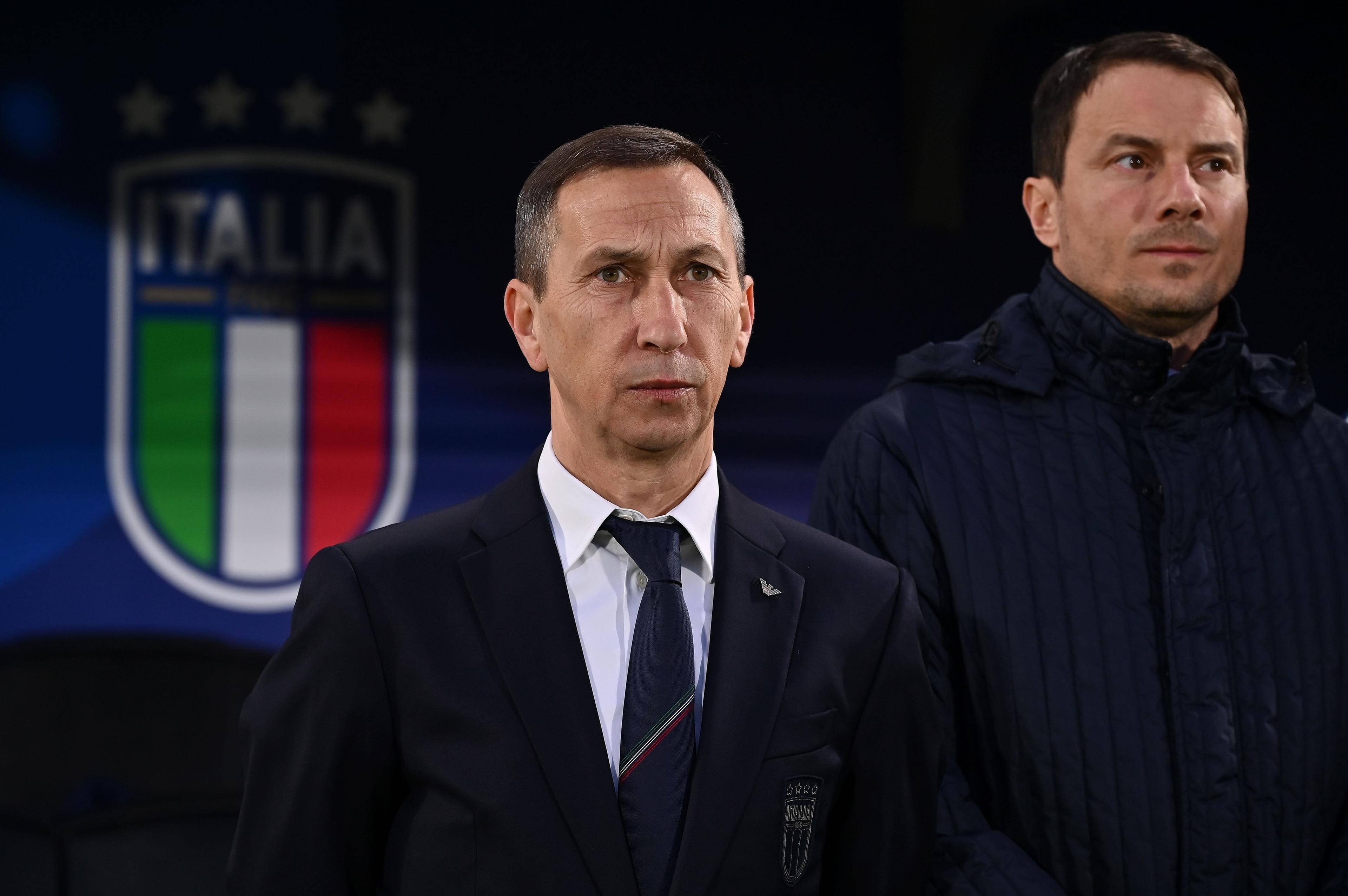VENICE, ITALY - MARCH 21: Carmine Nunziata head coach of Italy U21 during the U21 international friendly match between U21 Italy and U21 Netherlands at Stadio Pier Luigi Penzo on March 21, 2025 in Venice, Italy. (Photo by Alessandro Sabattini - FIGC/FIGC via Getty Images)