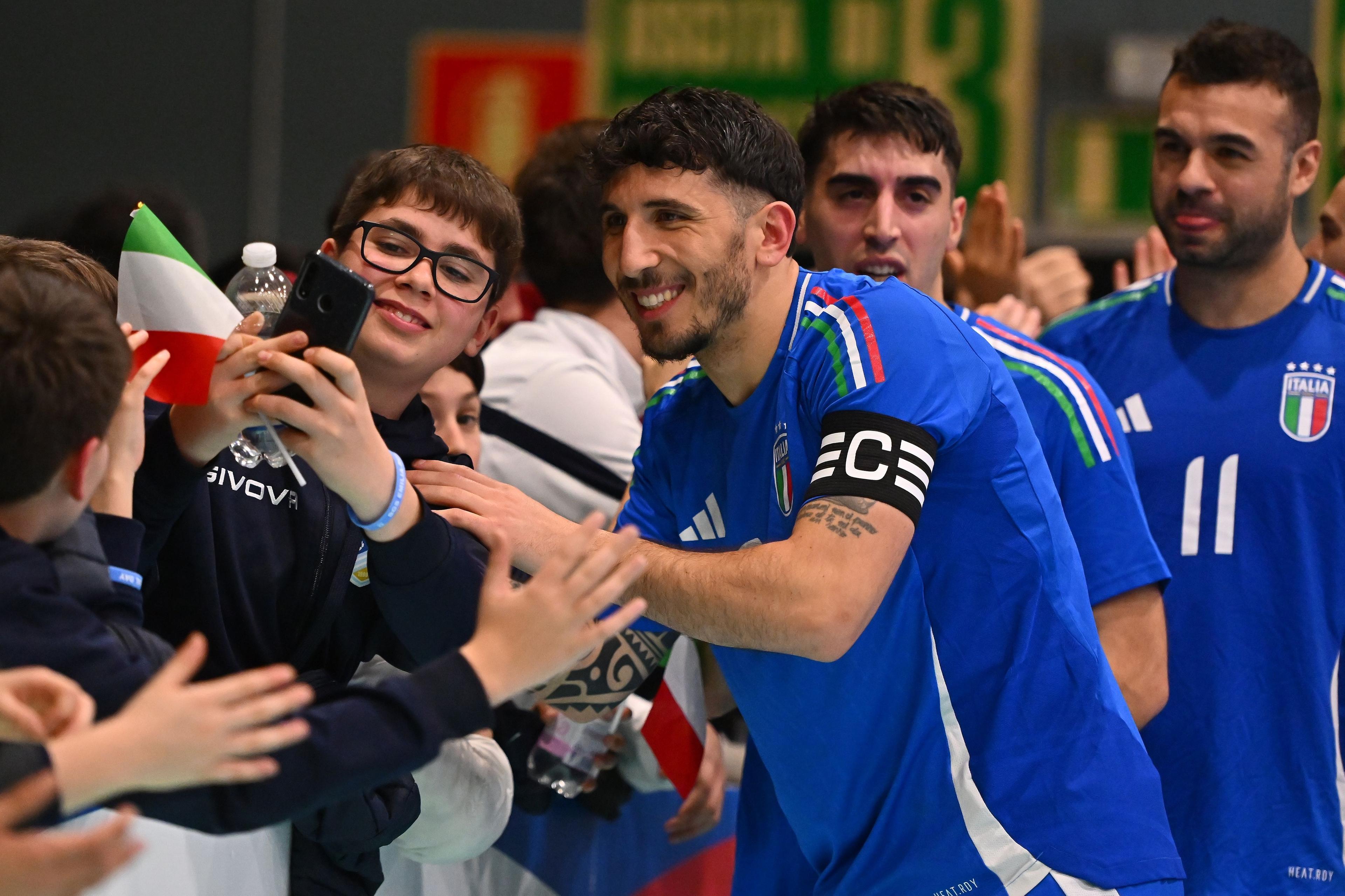 REGGIO NELL'EMILIA, ITALY - MARCH 06: Carmelo Musumeci of italy during the UEFA Futsal EURO 2026 Qualifying Round match between Italy and Malta on March 06, 2025 in Reggio nell'Emilia, Italy. (Photo by FIGC/FIGC via Getty Images)