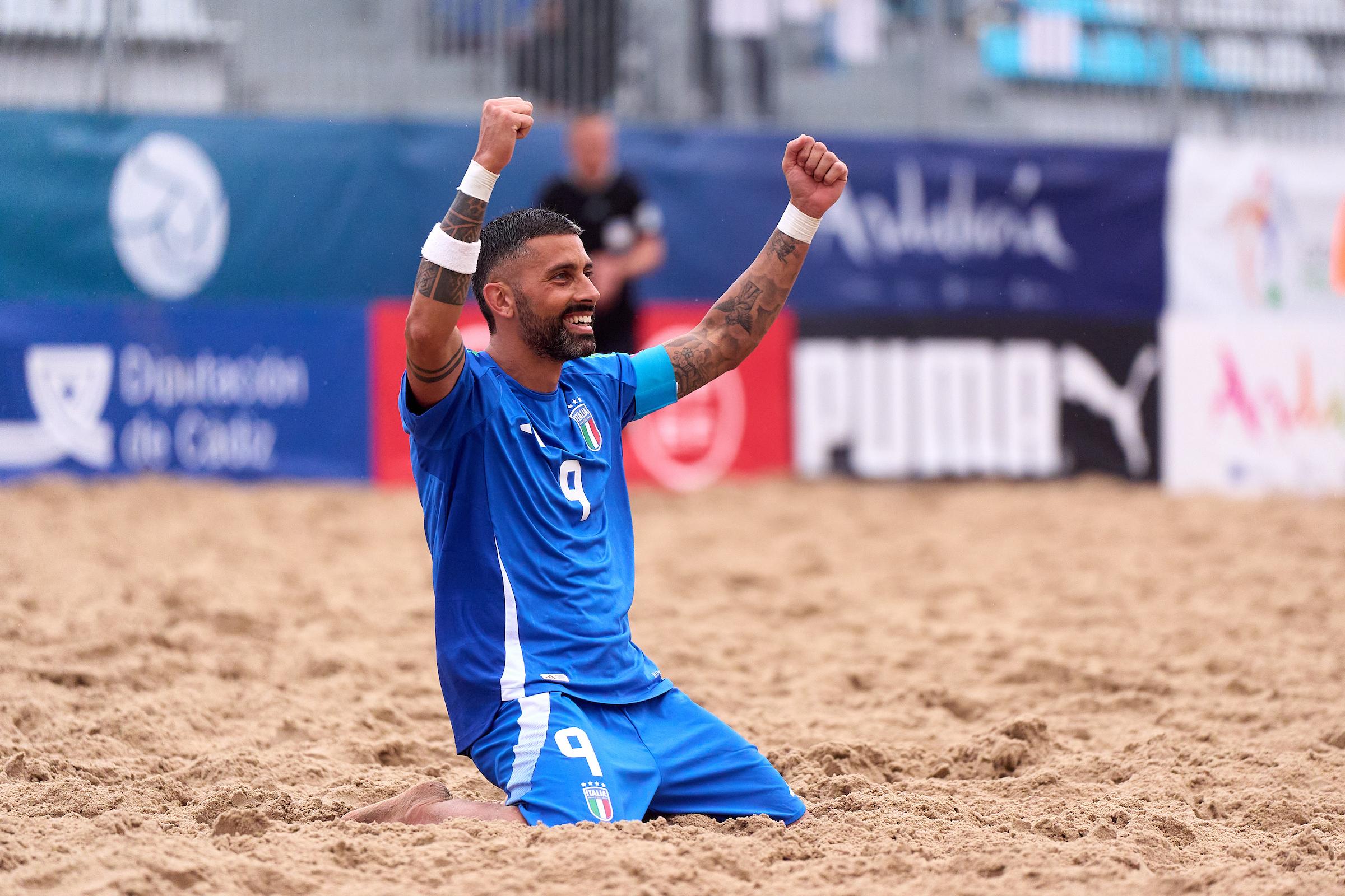 CADIZ, SPAIN - OCTOBER 12: FIFA Beach Soccer World Cup 2025 - European Qualifier Andalucía at Playa de La Victoria on October 12, 2024 in Cadiz, Spain. (Photo by Manuel Queimadelos/Quality Sport Images)