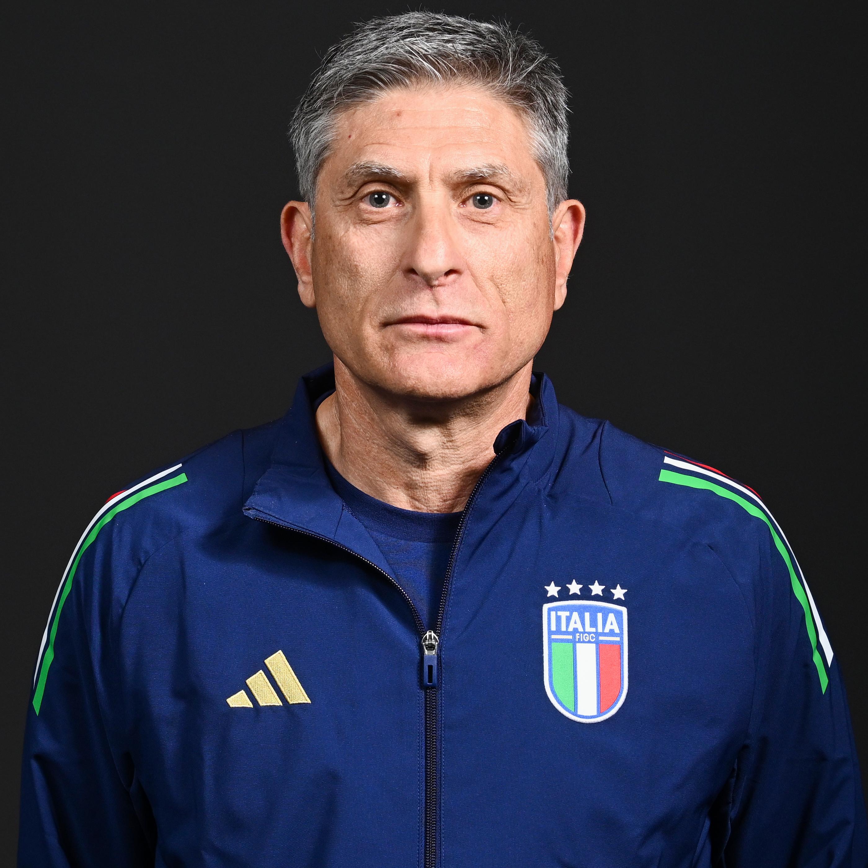 TIRANA, ALBANIA - MAY 18: Massimiliano Favo, Head Coach of Italy, poses for a portrait during the UEFA European Under-17 Championship 2024/25 Media Session on May 18, 2025 in Tirana, Albania. (Photo by Ben McShane - Sportsfile/UEFA via Getty Images)