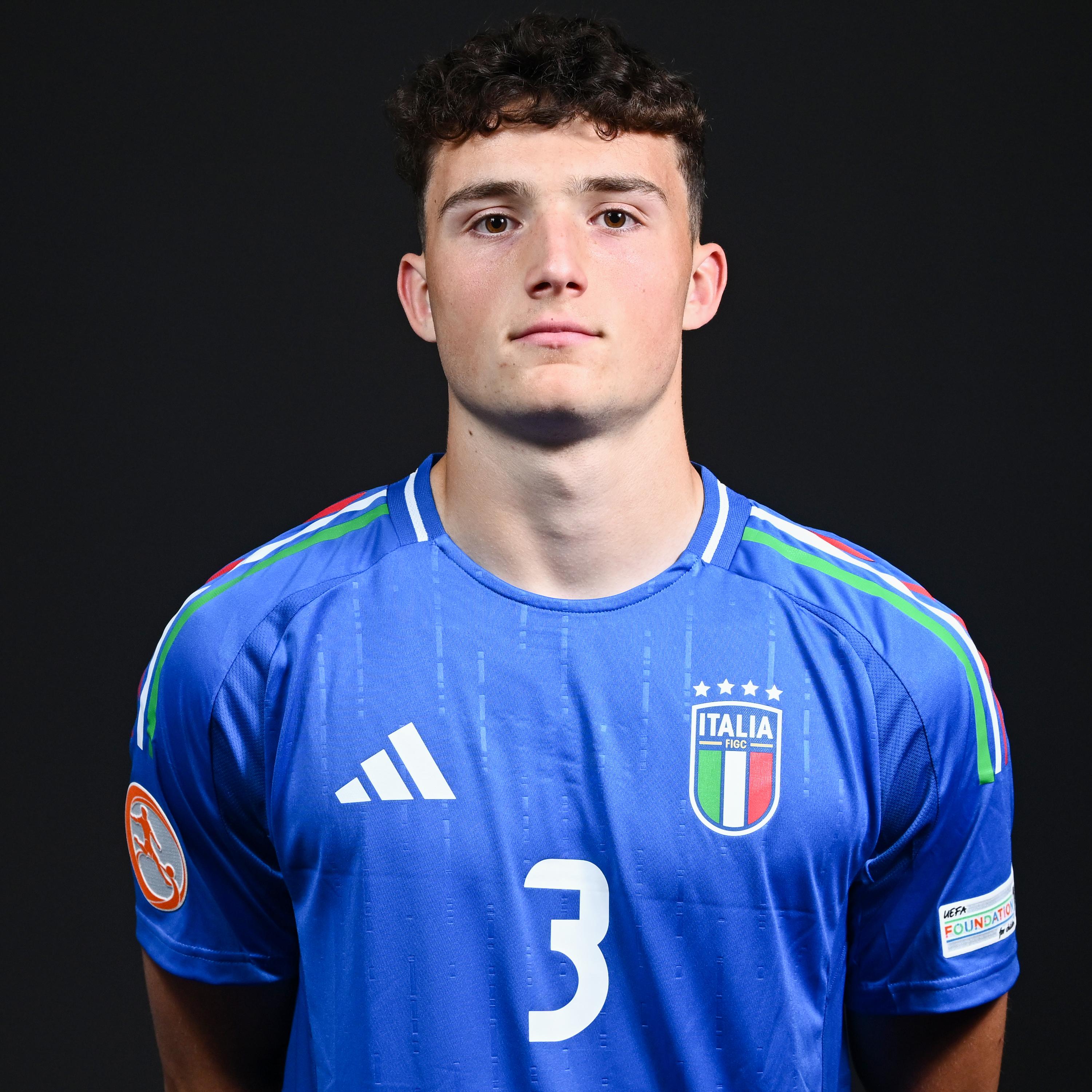 TIRANA, ALBANIA - MAY 18: â Laurence Adam Giani of Italy poses for a portrait during the UEFA European Under-17 Championship 2024/25 Media Session on May 18, 2025 in Tirana, Albania. (Photo by Ben McShane - Sportsfile/UEFA via Getty Images)