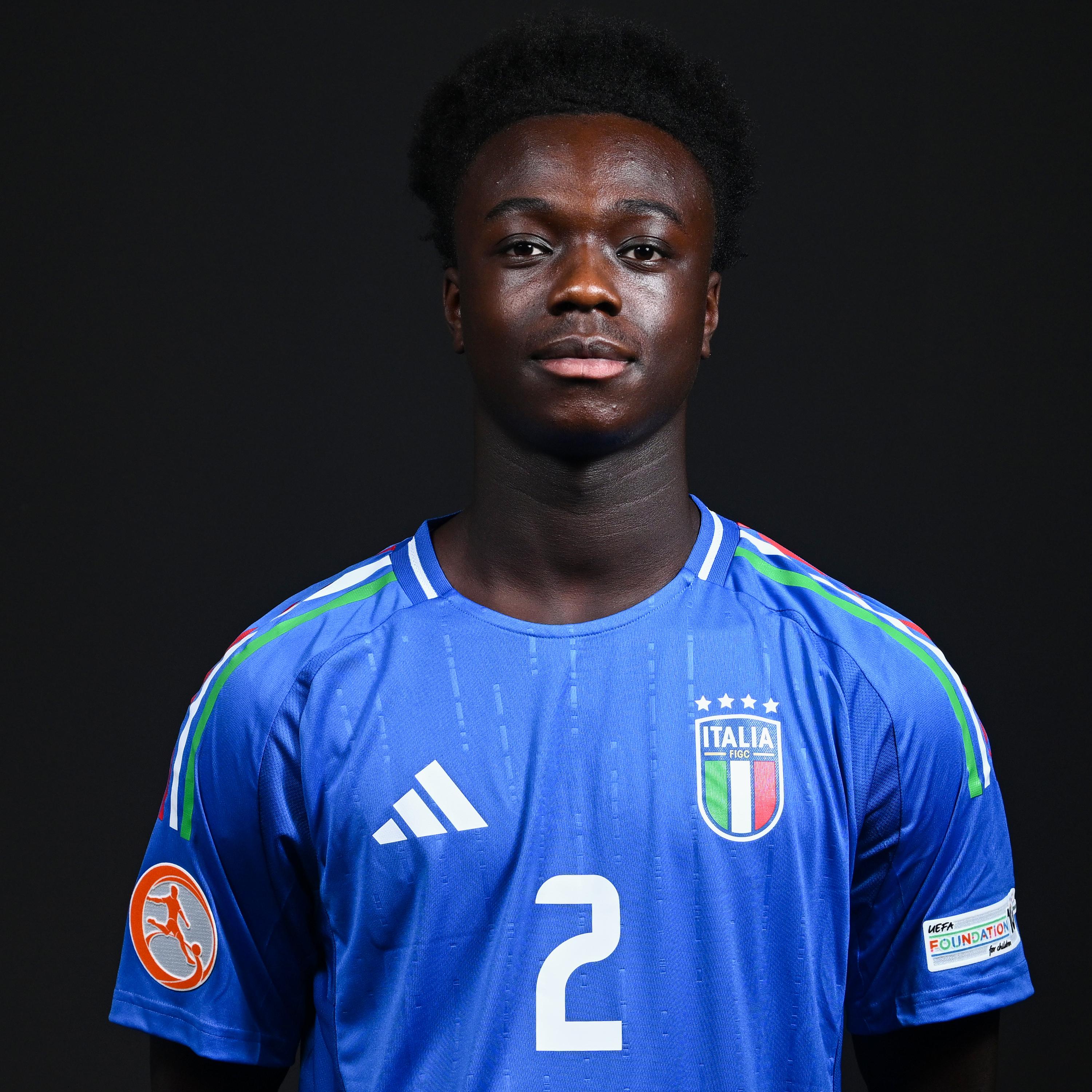 TIRANA, ALBANIA - MAY 18: â Dauda Amihere Iddrisa of Italy poses for a portrait during the UEFA European Under-17 Championship 2024/25 Media Session on May 18, 2025 in Tirana, Albania. (Photo by Ben McShane - Sportsfile/UEFA via Getty Images)