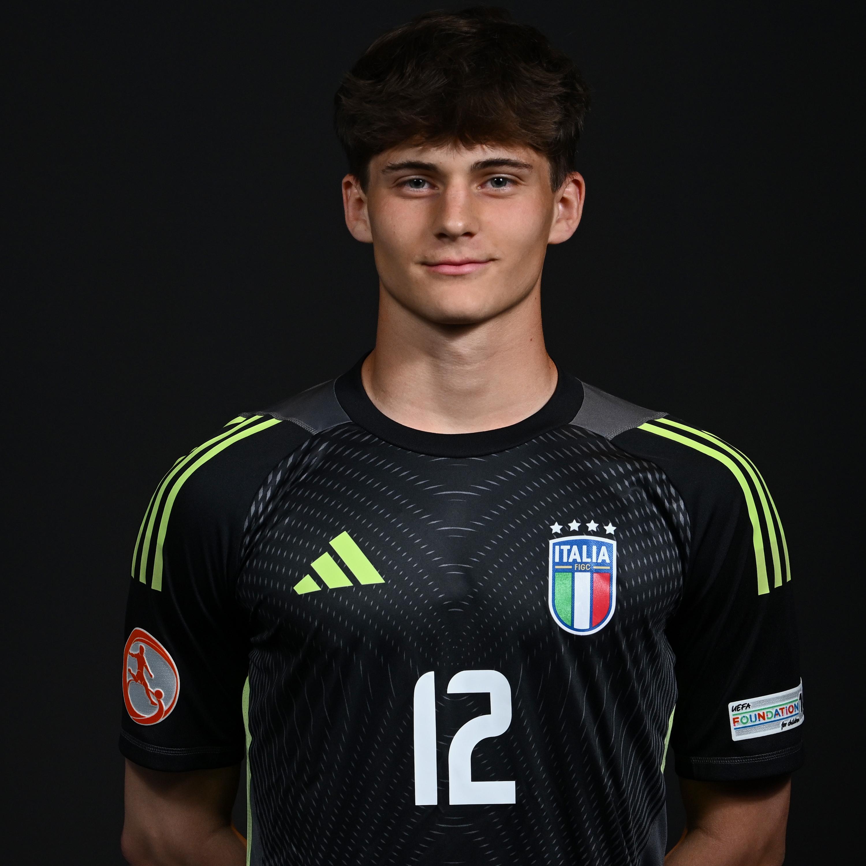 TIRANA, ALBANIA - MAY 18: â Andrea Maran of Italy poses for a portrait during the UEFA European Under-17 Championship 2024/25 Media Session on May 18, 2025 in Tirana, Albania. (Photo by Ben McShane - Sportsfile/UEFA via Getty Images)