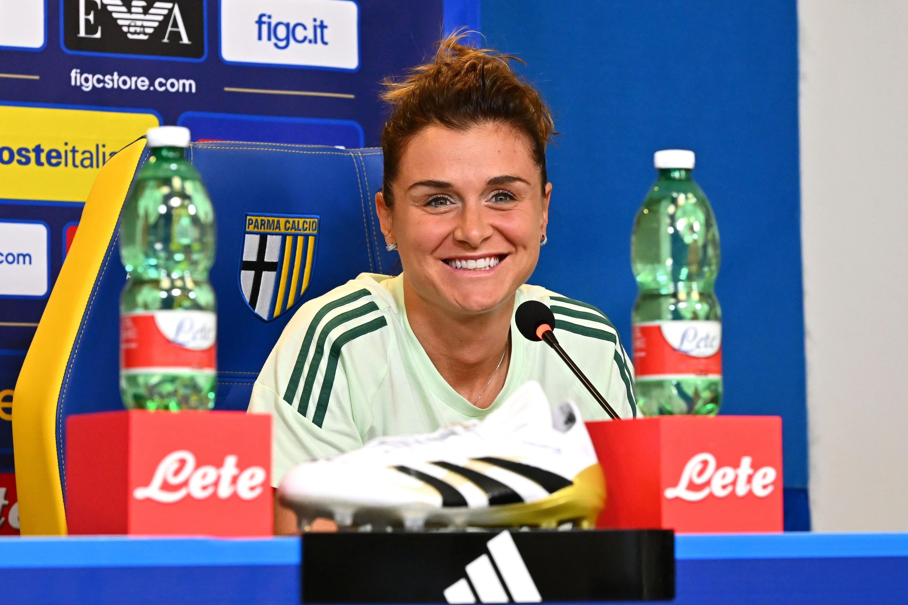 PARMA, ITALY - MAY 29:Cristiana Girelli of Italy during the Italy Women Training Session & Press Conference at Stadio Ennio Tardini on May 29, 2025 in Parma, Italy. (Photo by Alessandro Sabattini - FIGC/FIGC via Getty Images)