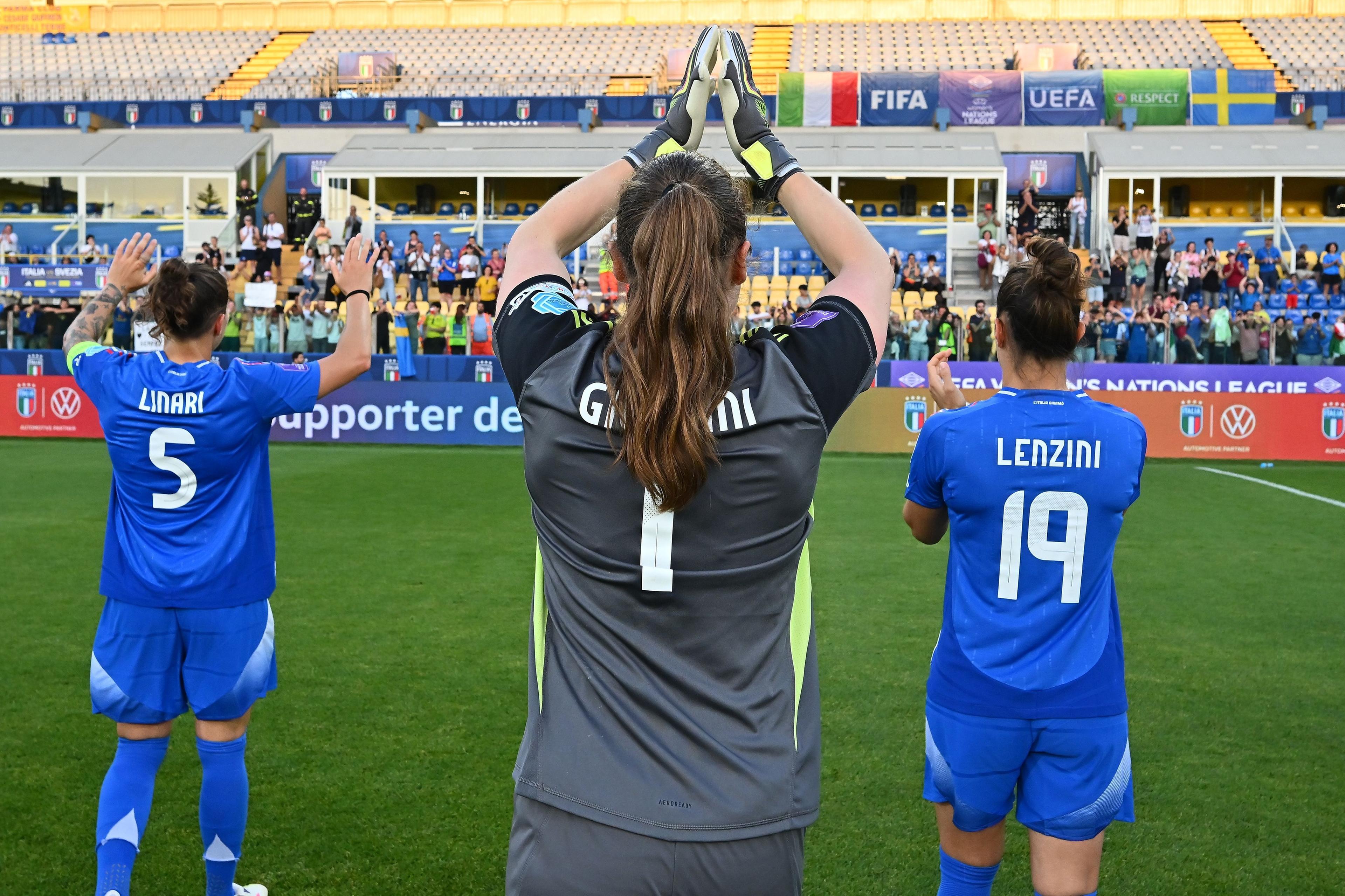 PARMA, ITALY - MAY 30: Laura Giuliani of Italy during the UEFA Women's Nations League 2024/25 Grp A4 MD5 match between Italy and Sweden at on May 30, 2025 in Parma, Italy. (Photo by Alessandro Sabattini - FIGC/FIGC via Getty Images)
