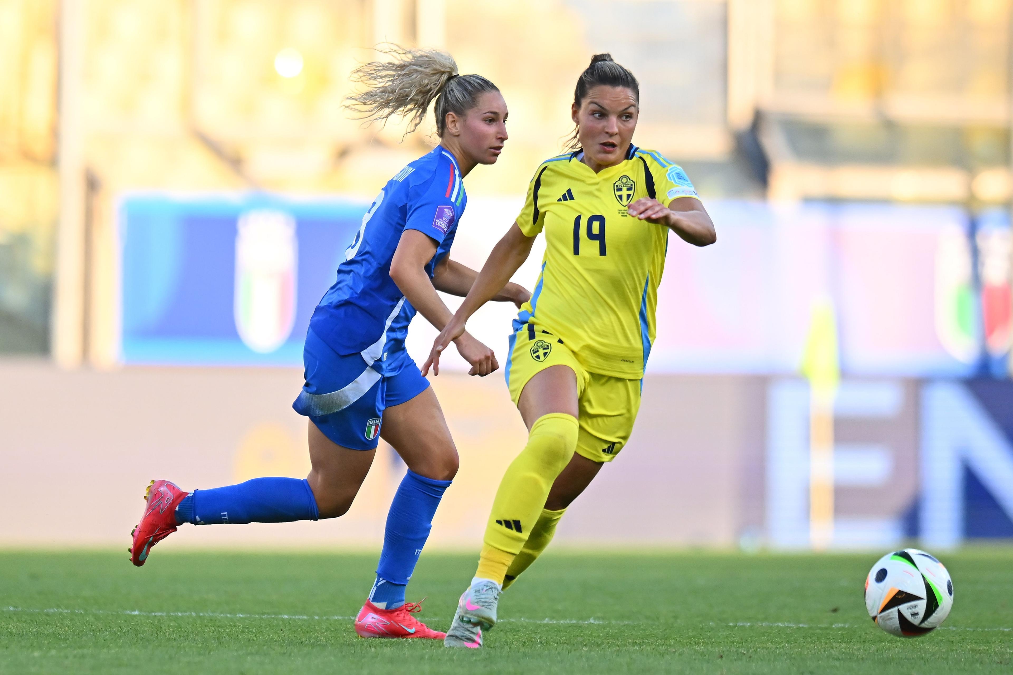PARMA, ITALY - MAY 30: Emma Severini of Italy during the UEFA Women's Nations League 2024/25 Grp A4 MD5 match between Italy and Sweden at on May 30, 2025 in Parma, Italy. (Photo by Alessandro Sabattini - FIGC/FIGC via Getty Images)