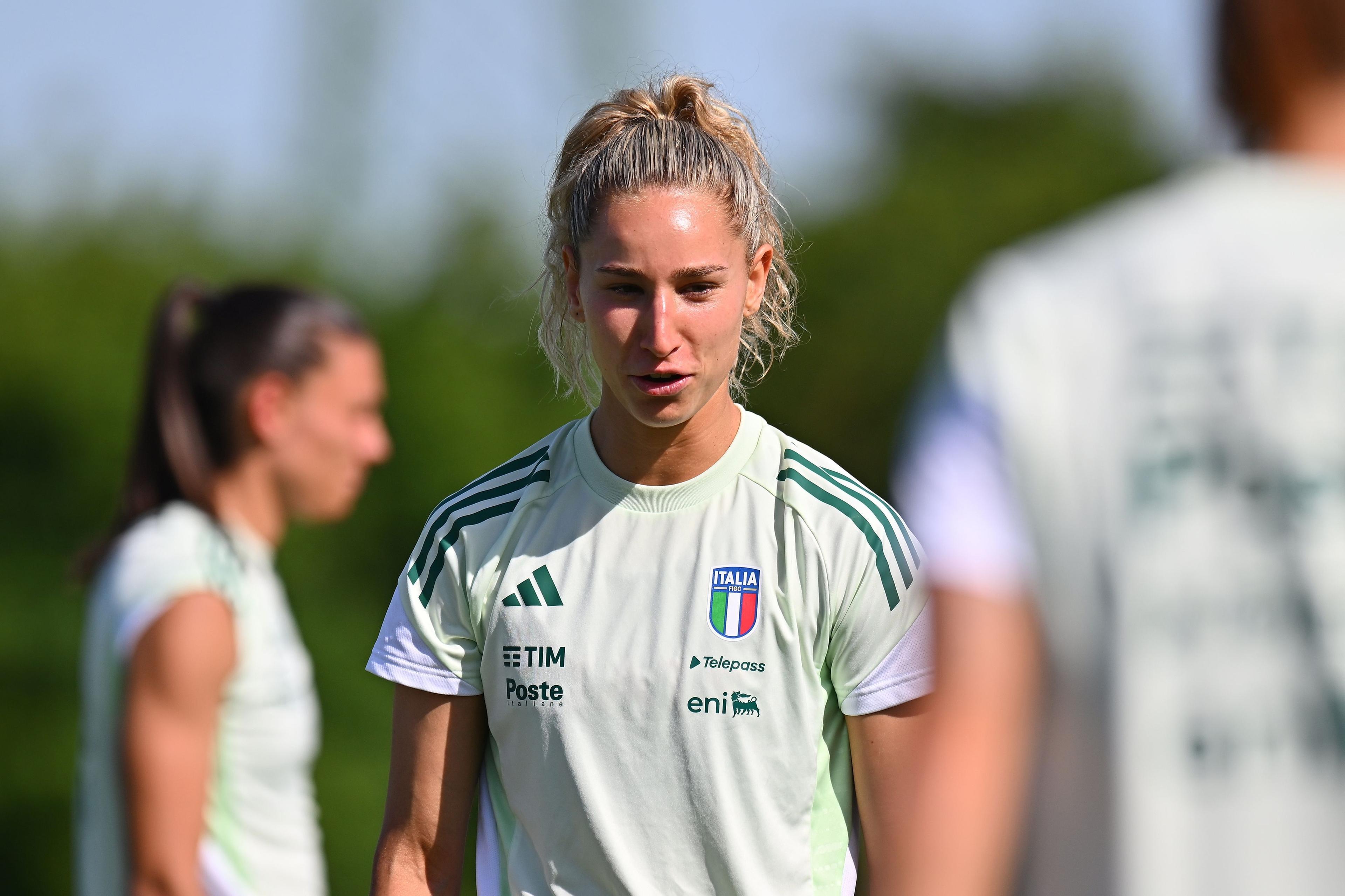 PARMA, ITALY - MAY 29:Emma Severini of Italy during the Italy Women Training Session & Press Conference at Stadio Ennio Tardini on May 29, 2025 in Parma, Italy. (Photo by Alessandro Sabattini - FIGC/FIGC via Getty Images)