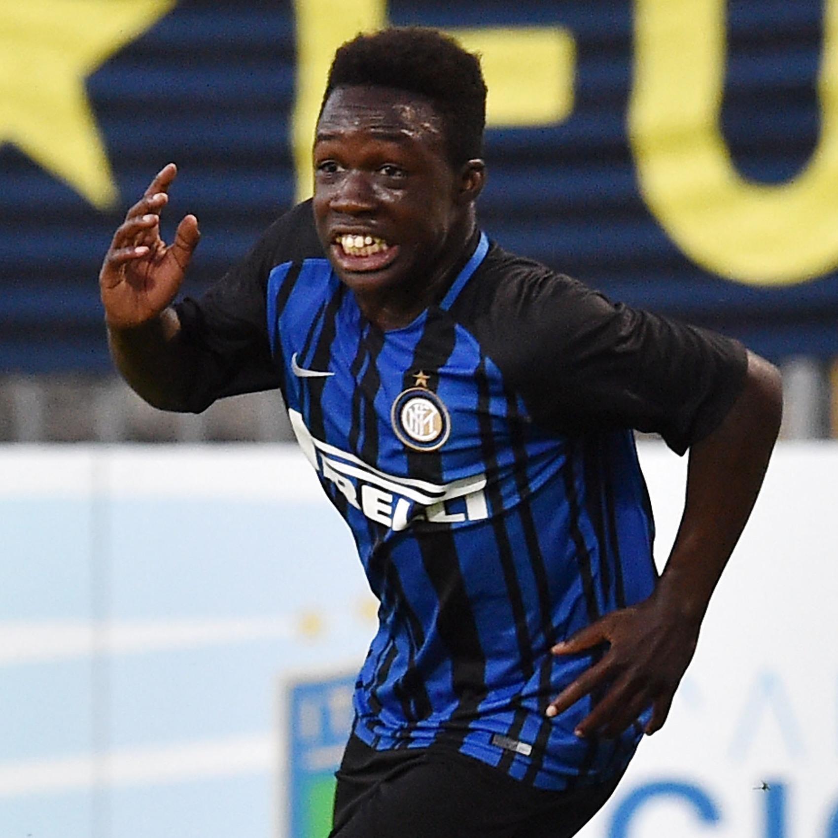 RAVENNA, ITALY - JUNE 14: Gnonto of FC Internazionale U15 celebrates after scoring the goal 2-0 during the U15 Serie A and B Final match between Winner1 and Winner2 at Stadio Bruno Benelli on June 14, 2018 in Ravenna, Italy. (Photo by Giuseppe Bellini/Getty Images)