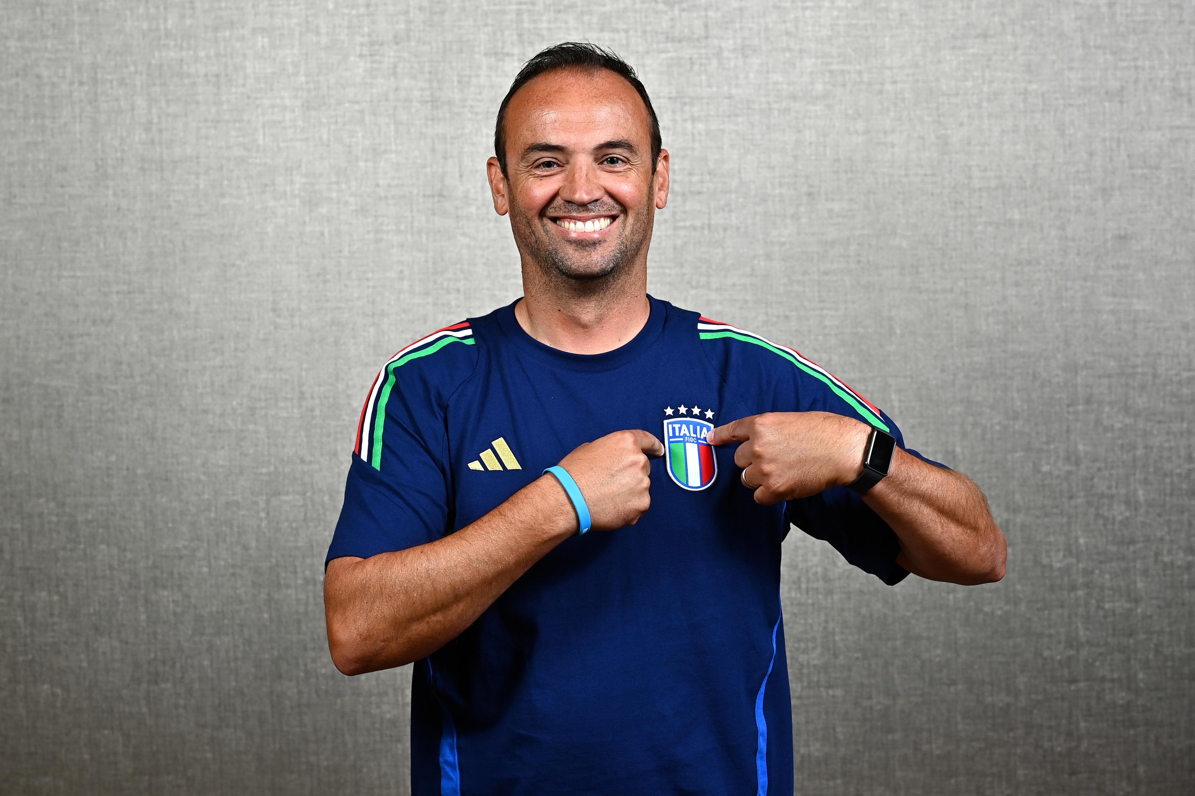 RZESZOW, POLAND - JUNE 13: Nicola Matteucci, Head Coach of Italy poses for a portrait ahead of the UEFA Women's European Under-19 Championship 2025 on June 13, 2025 in Rzeszow, Poland. (Photo by Tyler Miller - Sportsfile/UEFA via Getty Images)