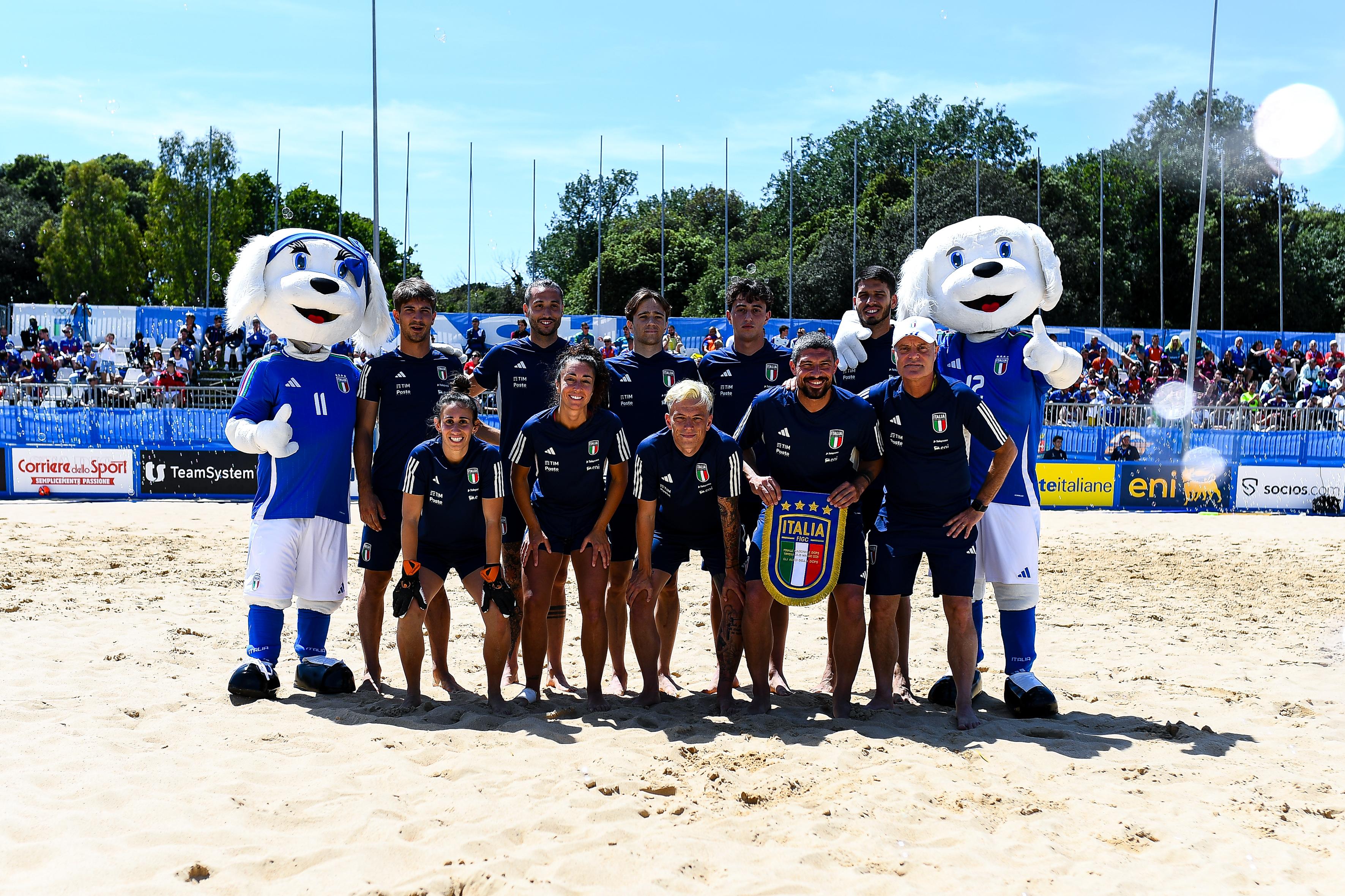 TIRRENIA, ITALY - MAY 24: Beach soccer scenes from the DCPS Finals: Day One at Centro di Preparazione Olimpica on May 24, 2025 in Tirrenia, Italy. (Photo by FIGC/FIGC via Getty Images)