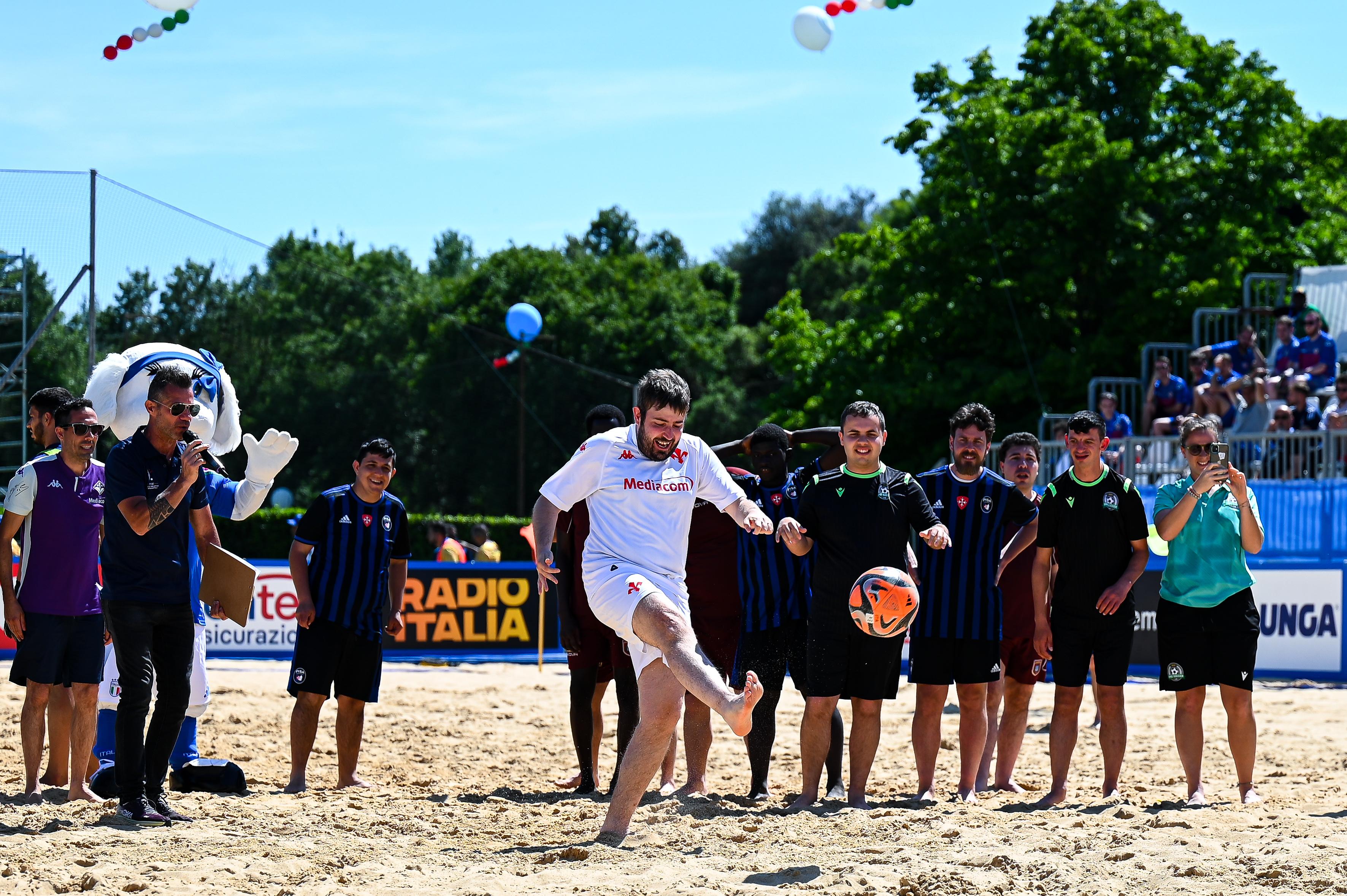 TIRRENIA, ITALY - MAY 24: Beach soccer scenes from the DCPS Finals: Day One at Centro di Preparazione Olimpica on May 24, 2025 in Tirrenia, Italy. (Photo by FIGC/FIGC via Getty Images)