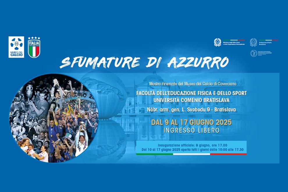 ‘Sfumature di Azzurro’ fa tappa all’Europeo Under 21: dal 9 giugno a Bratislava la mostra con i cimeli del Museo del Calcio