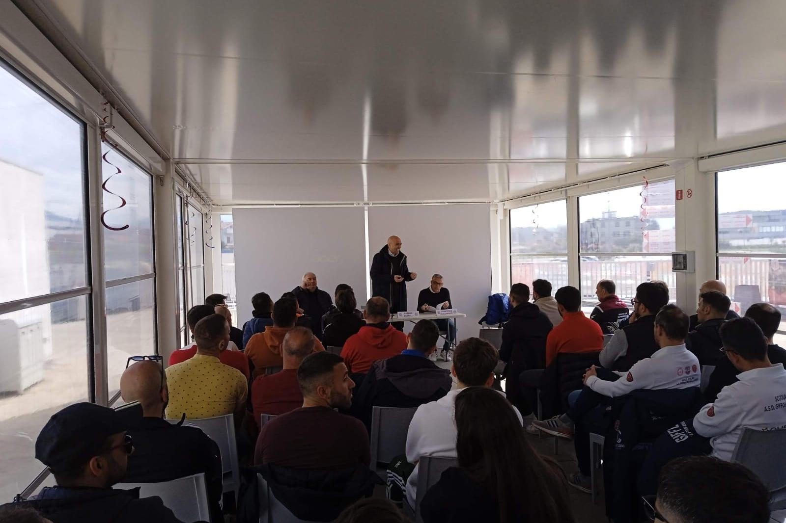 Corso Informativo per Istruttori Attività di Base, primo giorno al Centro Sportivo Casa Olympic di Salerno