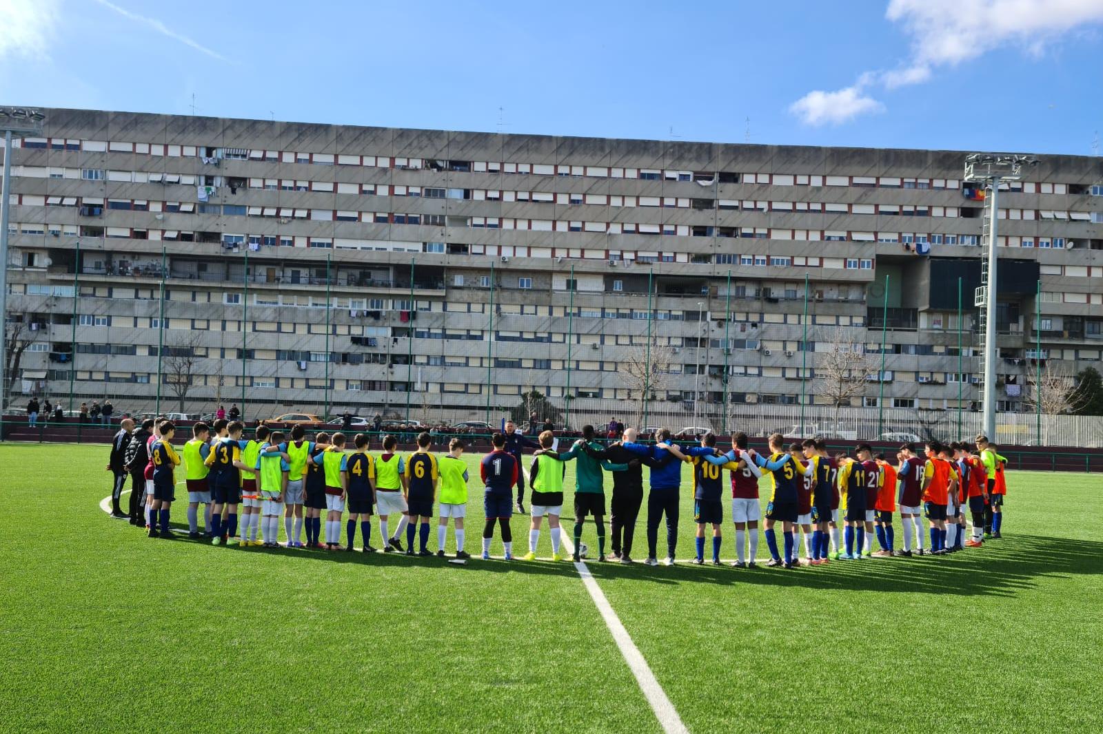 Il Progetto Tutela Minori al Campo dei Miracoli in occasione dell'incontro tra Miracoli football club e Academy Sports City