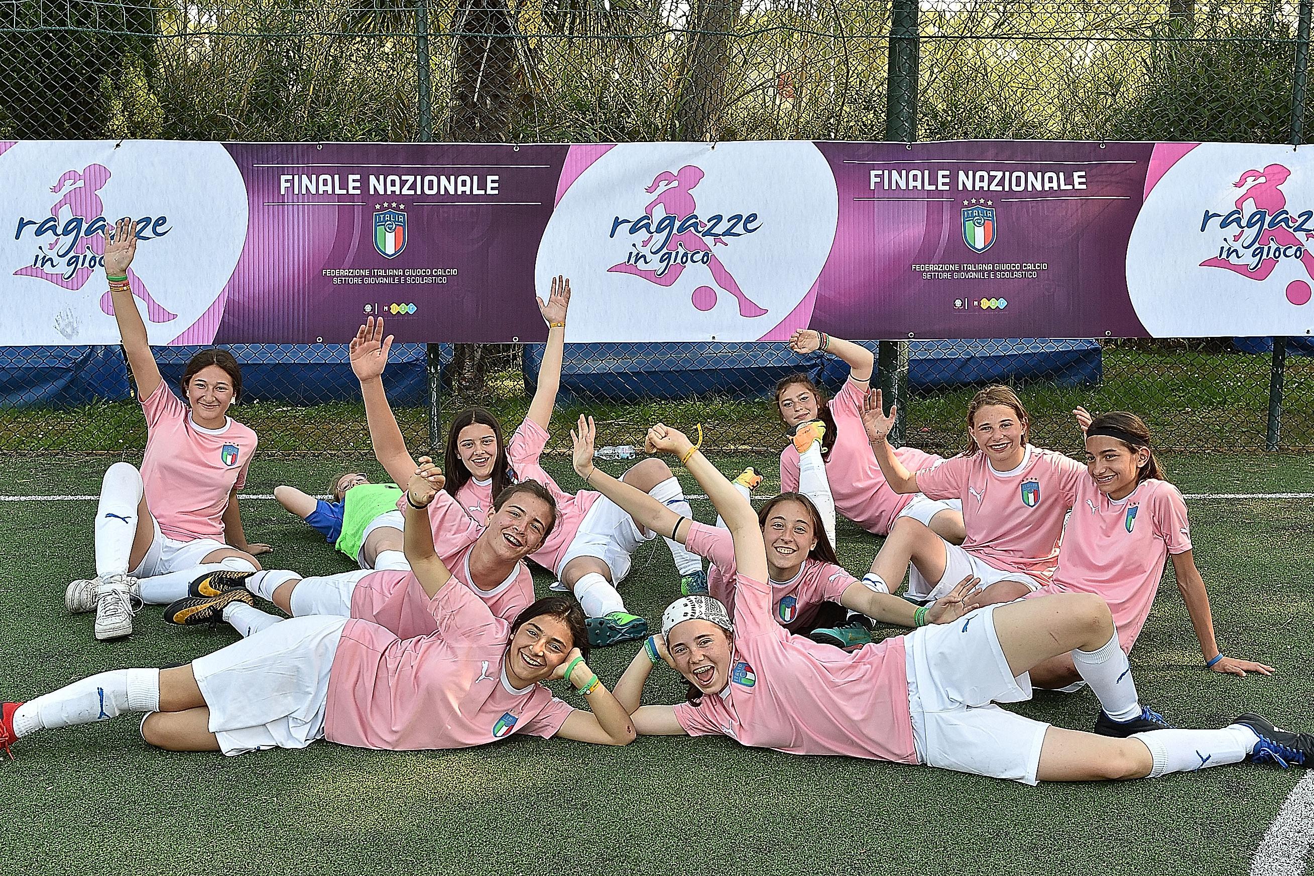 TORTORETO, ITALY - MAY 17:  Team of Molise prior the match between Molise and Calabria after Ragazze In Gioco - School Students Tournament on May 17, 2019 in Tortoreto, Italy.  (Photo by Giuseppe Bellini/Getty Images)