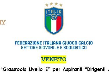 Corsi Informativi \"Grassroots Livello E\" per aspiranti \"Dirigenti Attività di Base\"