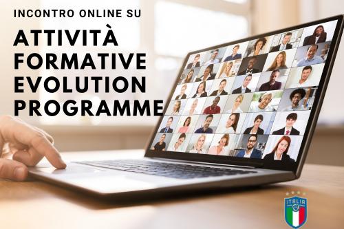 Il 2 ottobre serata informativa di presentazione del progetto Evolution Programme