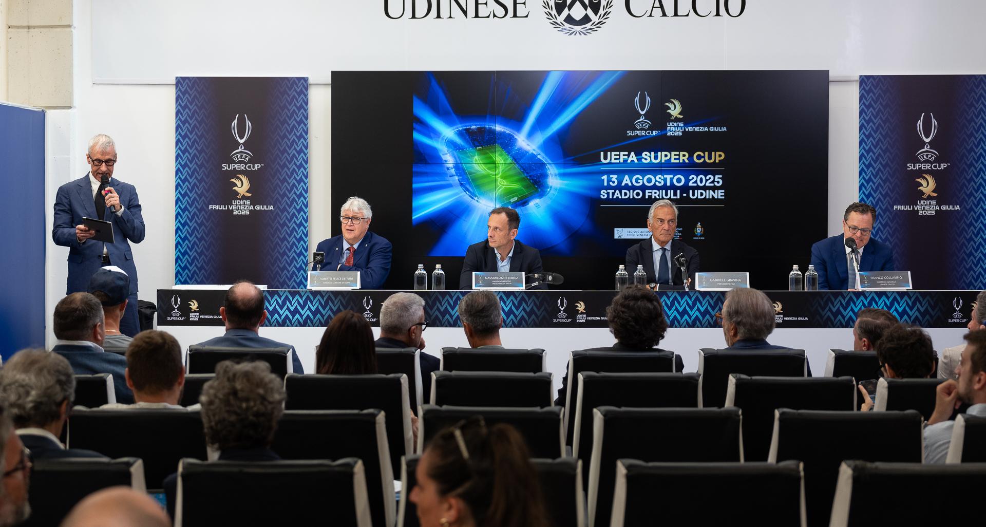 Presentata a Udine la UEFA Super Cup: appuntamento il 13 agosto
