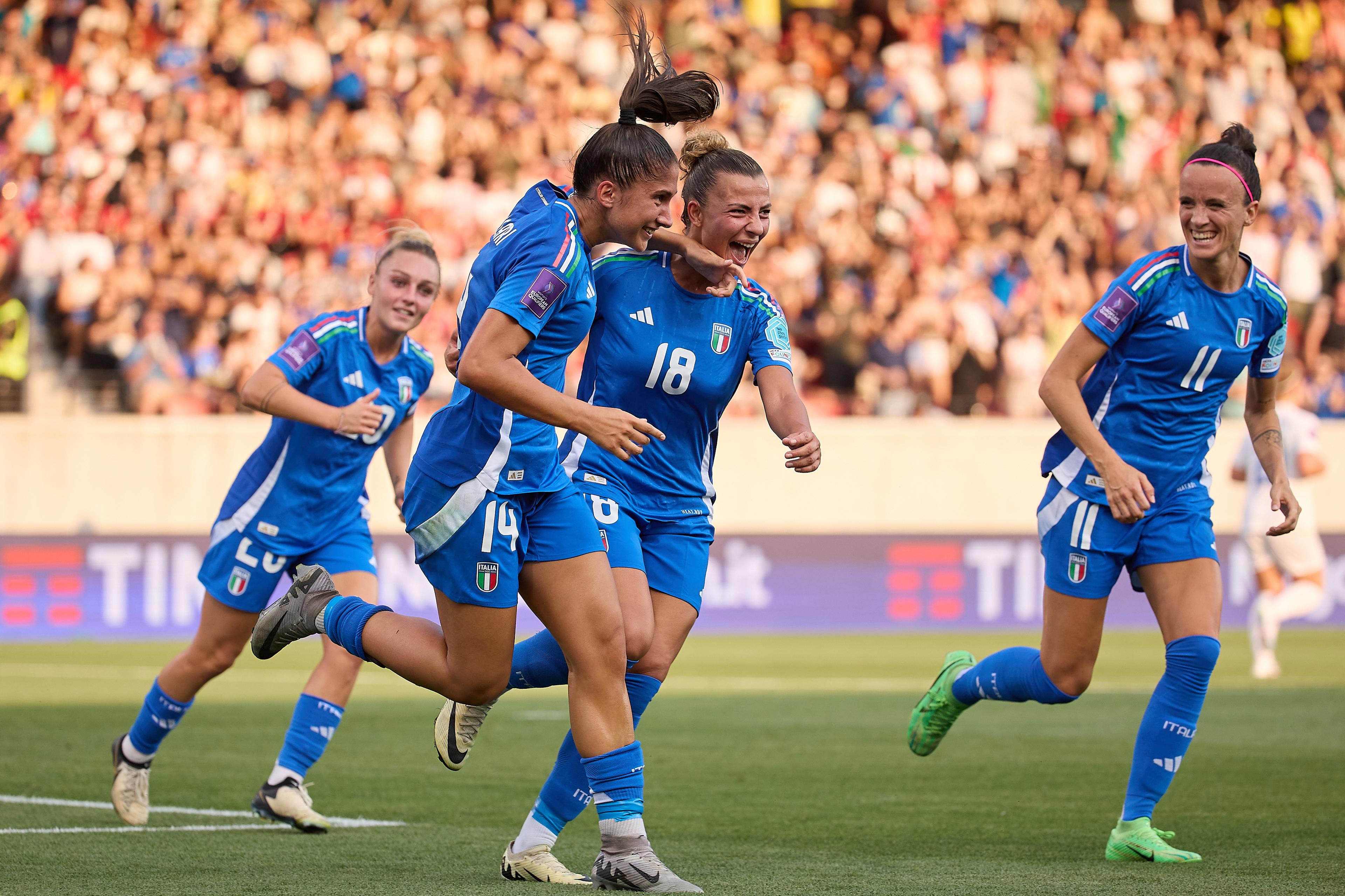 BOLZANO, ITALY - JULY 16: XXXXX during the Women\\'s EURO 2025 European Qualifiers match between Italy and Finland at Stadio Druso on July 16, 2024 in Bolzano, Italy. (Photo by Emmanuele Ciancaglini/Getty Images)