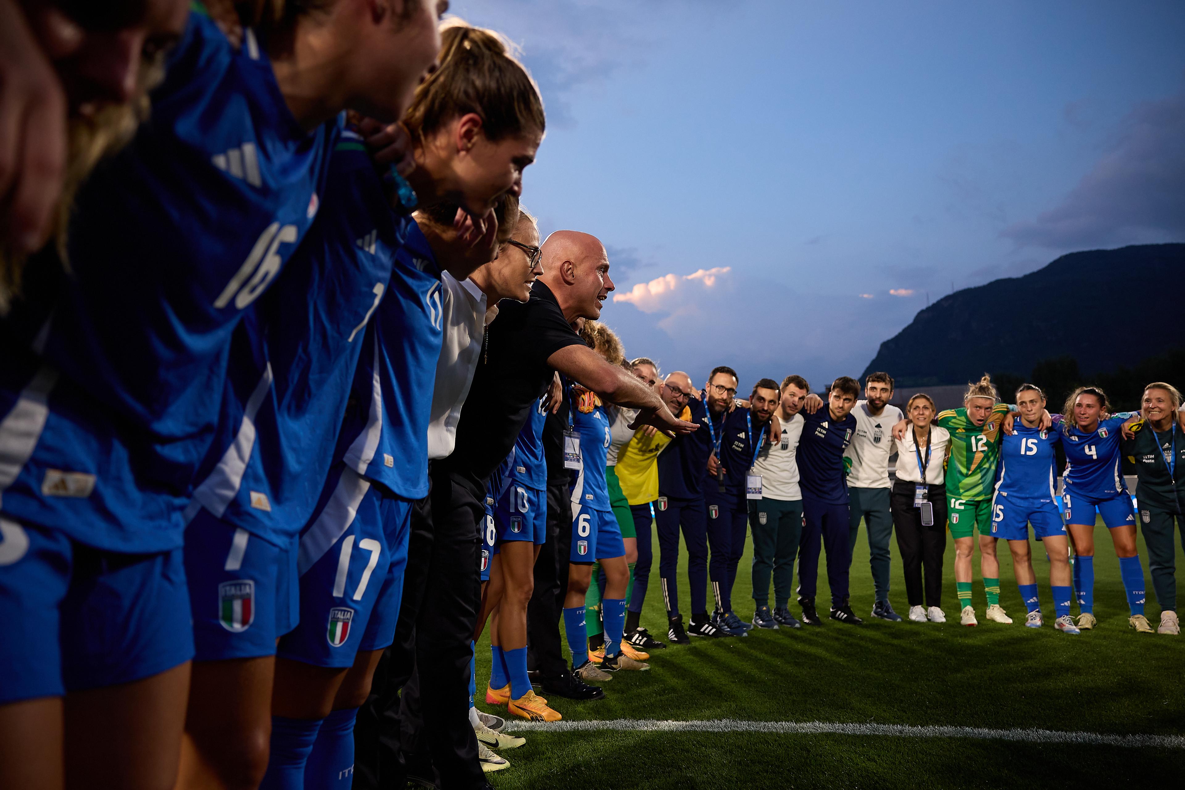 BOLZANO, ITALY - JULY 16: XXXXX during the Women's EURO 2025 European Qualifiers match between Italy and Finland at Stadio Druso on July 16, 2024 in Bolzano, Italy. (Photo by Emmanuele Ciancaglini/Getty Images)