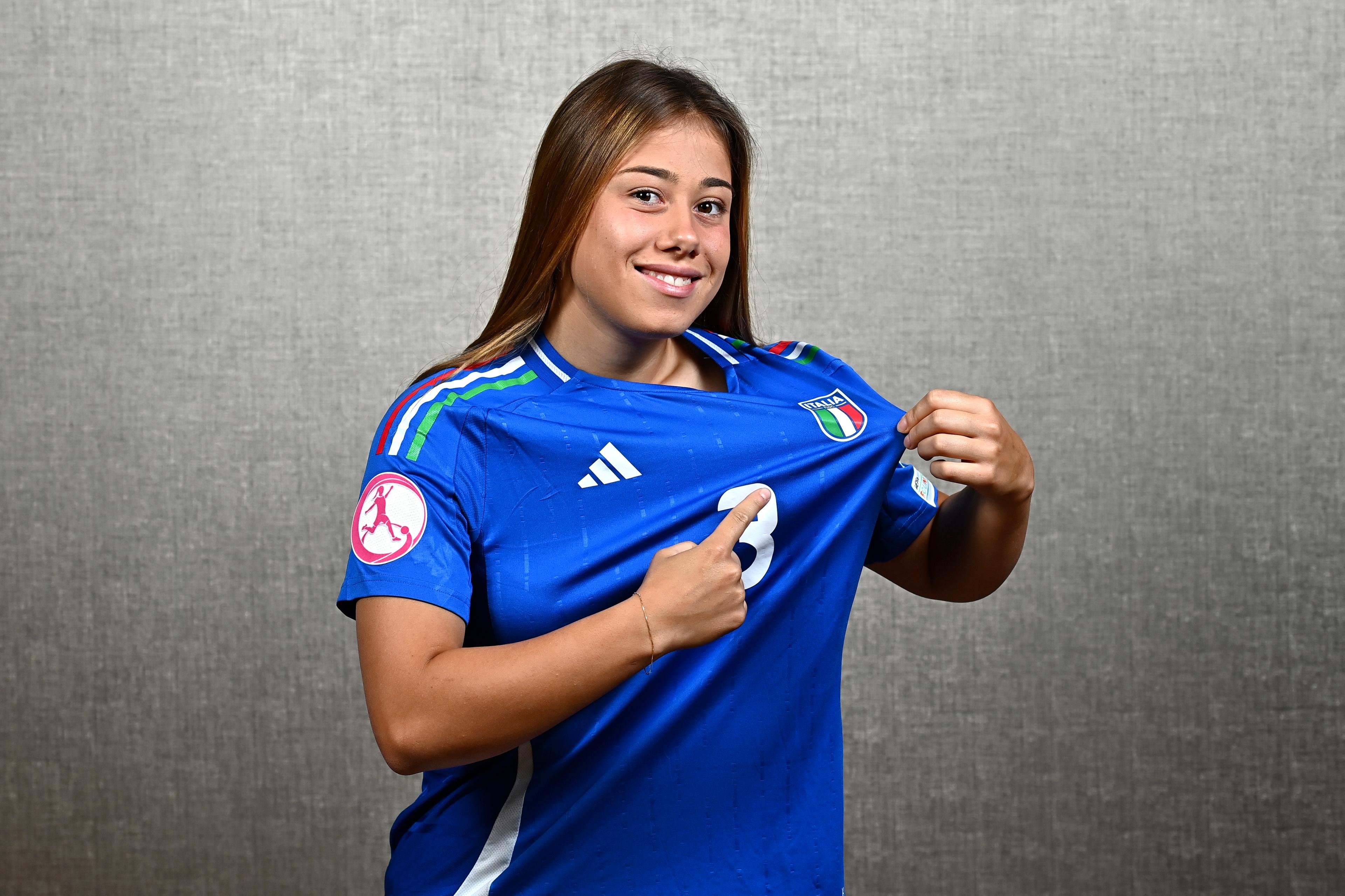 RZESZOW, POLAND - JUNE 13: Elena Pizzuti of Italy poses for a portrait ahead of the UEFA Women's European Under-19 Championship 2025 on June 13, 2025 in Rzeszow, Poland. (Photo by Tyler Miller - Sportsfile/UEFA via Getty Images)