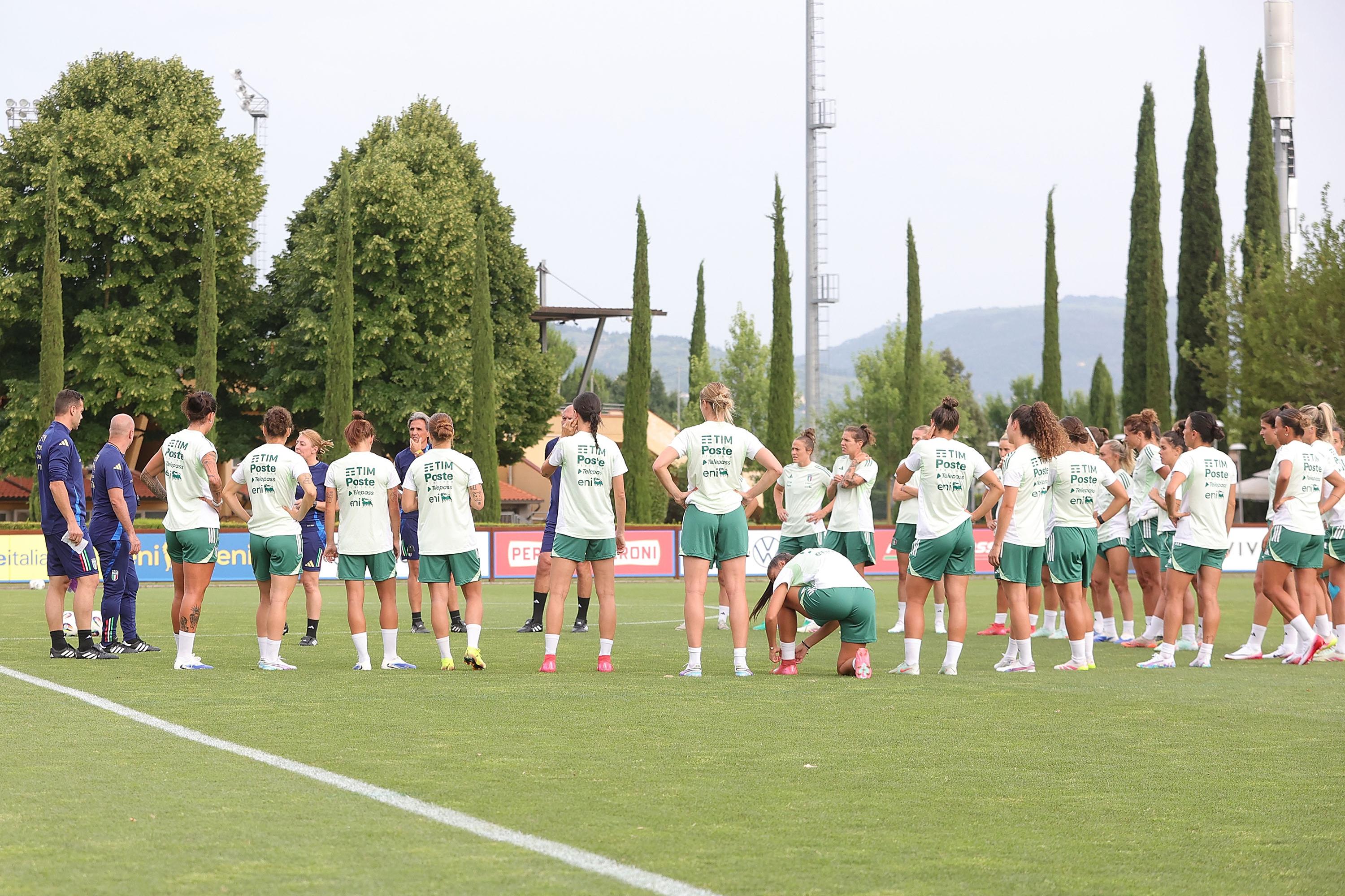 FLORENCE, ITALY - JUNE 16: General view during Italy Women Training Session at Centro Tecnico Federale di Coverciano on June 16, 2025 in Florence, Italy. (Photo by Gabriele Maltinti - FIGC/FIGC via Getty Images)
