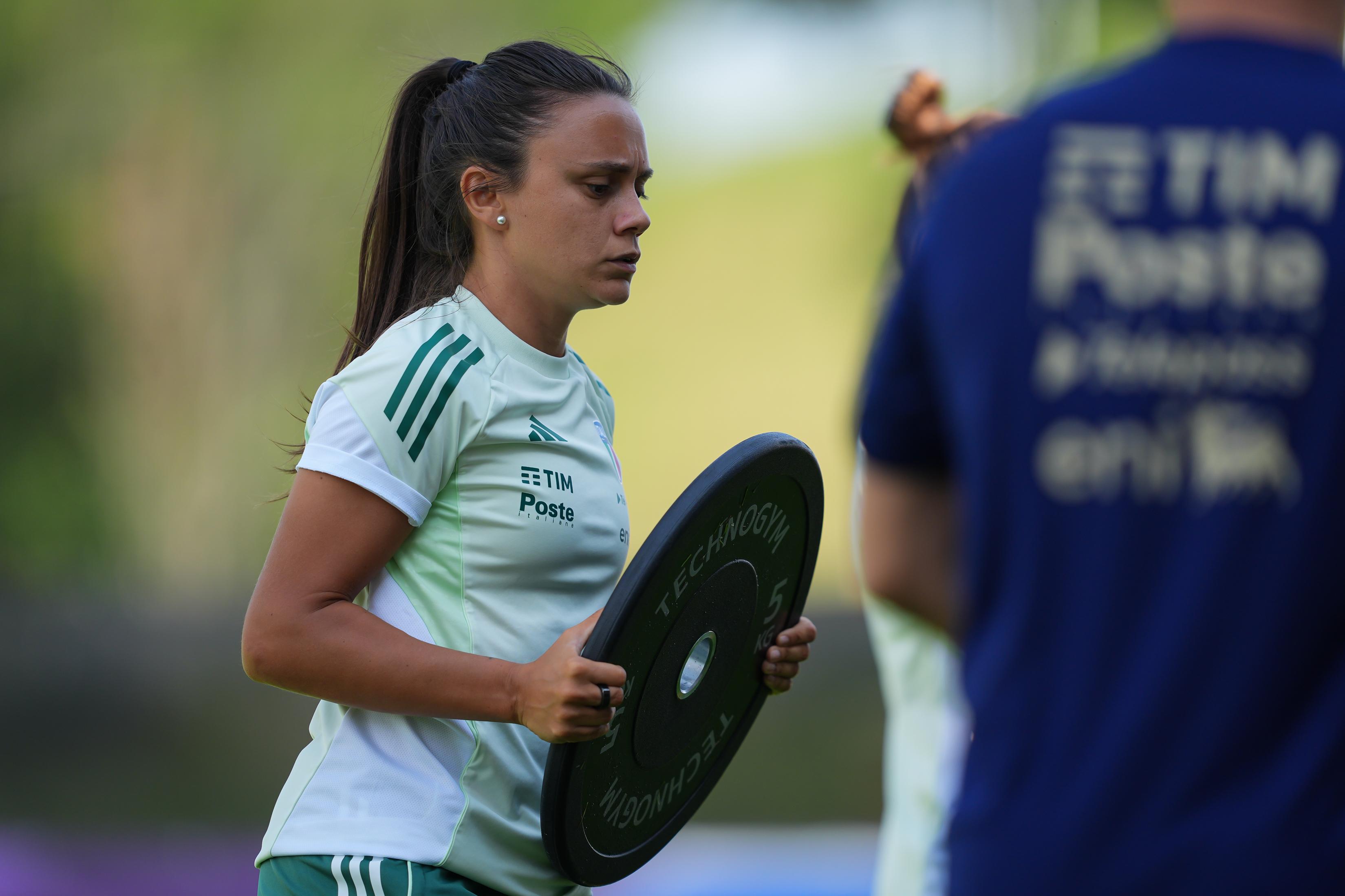 LUCERNE, SWITZERLAND - JULY 19: Annamaria Serturini of Italy during the Italy Women Training session on July 19, 2025 in Weggis, Lucerne, Switzerland. (Photo by Daniela Porcelli - FIGC/FIGC via Getty Images)