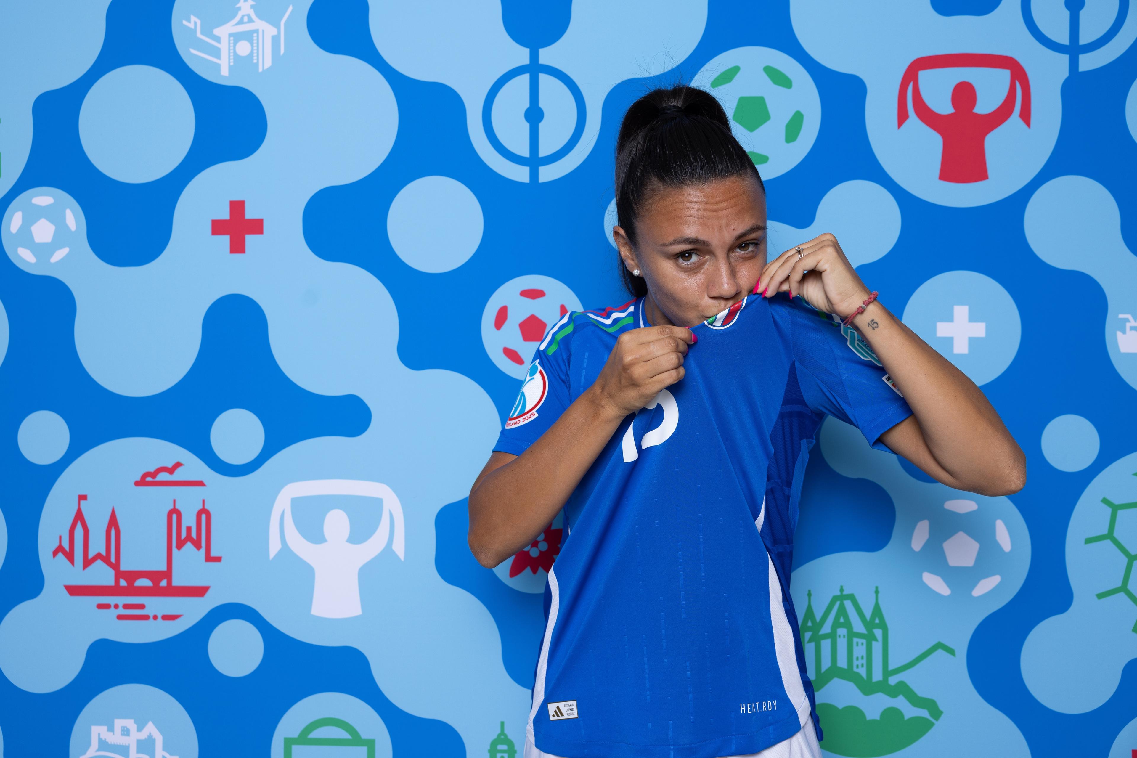 WEGGIS, SWITZERLAND - JUNE 29: Annamaria Serturini of Italy poses for a portrait during the Official UEFA Women's EURO 2025 Portrait Session on June 29, 2025 in Hertenstein, Switzerland. (Photo by Sara Cavallini - UEFA/UEFA via Getty Images)