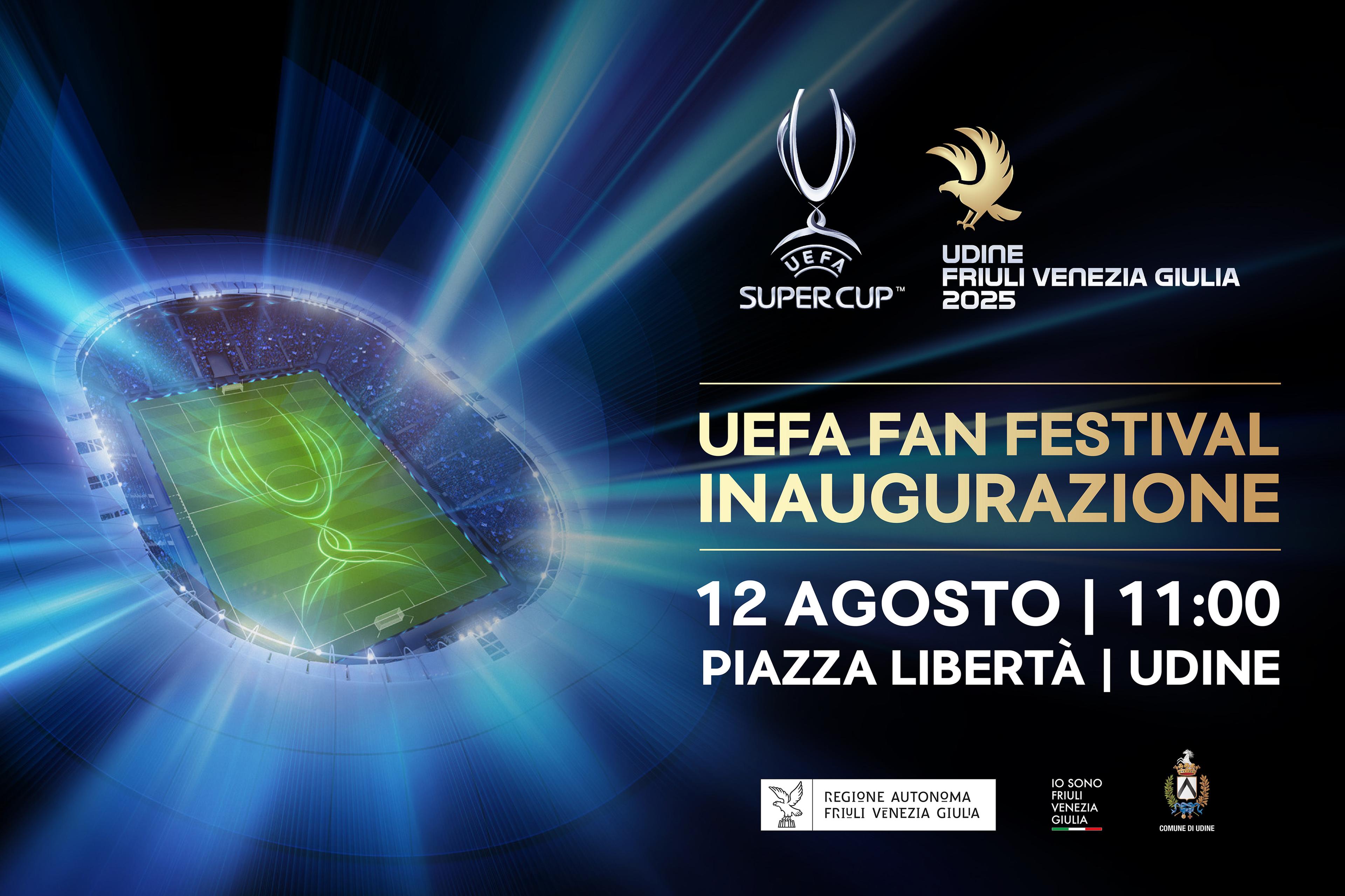 Sale l'attesa per la UEFA Super Cup: martedì 12 agosto alle 11 l'inaugurazione dell'UEFA Fan Festival in piazza Libertà. Sabato e domenica i trofei a Lignano