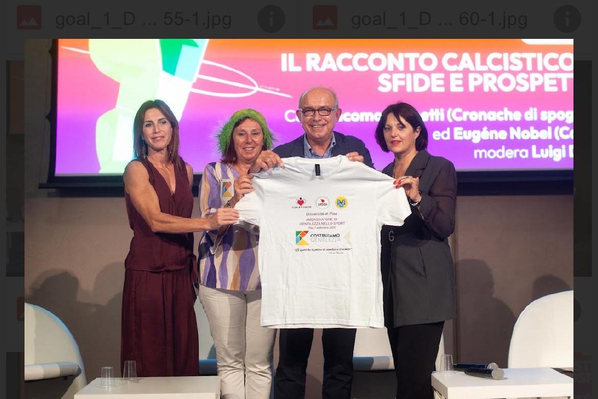 Pisa, il 'Goal! Festival' chiude con il Premio 'Costruiamo Gentilezza nello Sport': riconoscimento a Marco Macchia