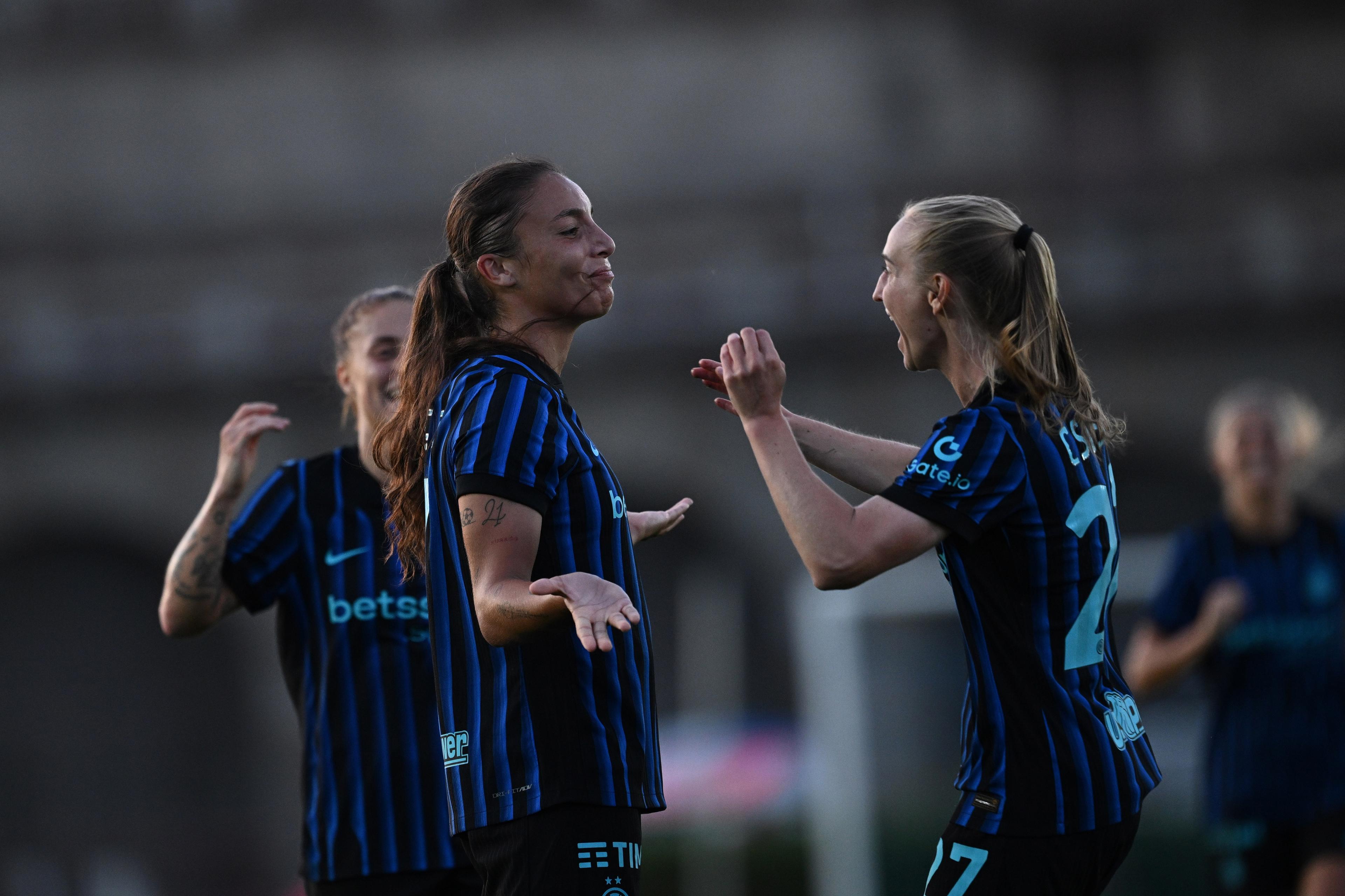 Haley Bugeja (Inter Women)Henrietta Csiszar (Inter Women) ; September 6; 2025 - Football : Italian Women Cup 2025 2026 Femminile ; 2°Day; match between Inter Women 3-1 Fiorentina Women at Arena Civica Gianni Brera Stadium ; Milano, Italy; ;( photo by aicfoto)(ITALY) [0855]