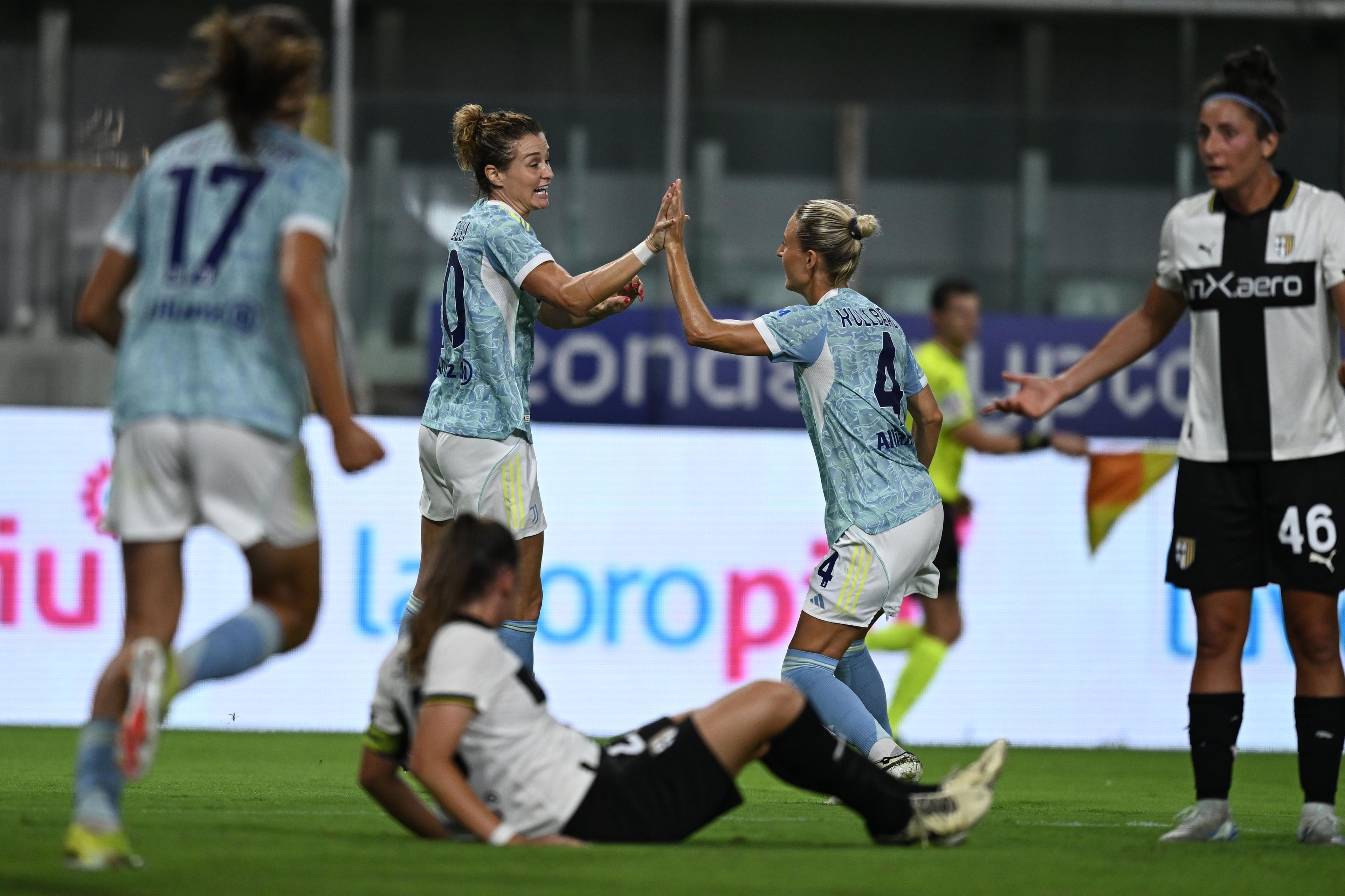 Cristiana Girelli (Juventus Women)Emma Kullberg (Juventus Women) ; August 22; 2025 - Football : Women Cup 2025 2026 Femminile ; 1°Day; match between Parma Women 0-2 Juventus Women at Ennio Tardini Stadium ; Parma, Italy; ;( photo by aicfoto)(ITALY) [0855]